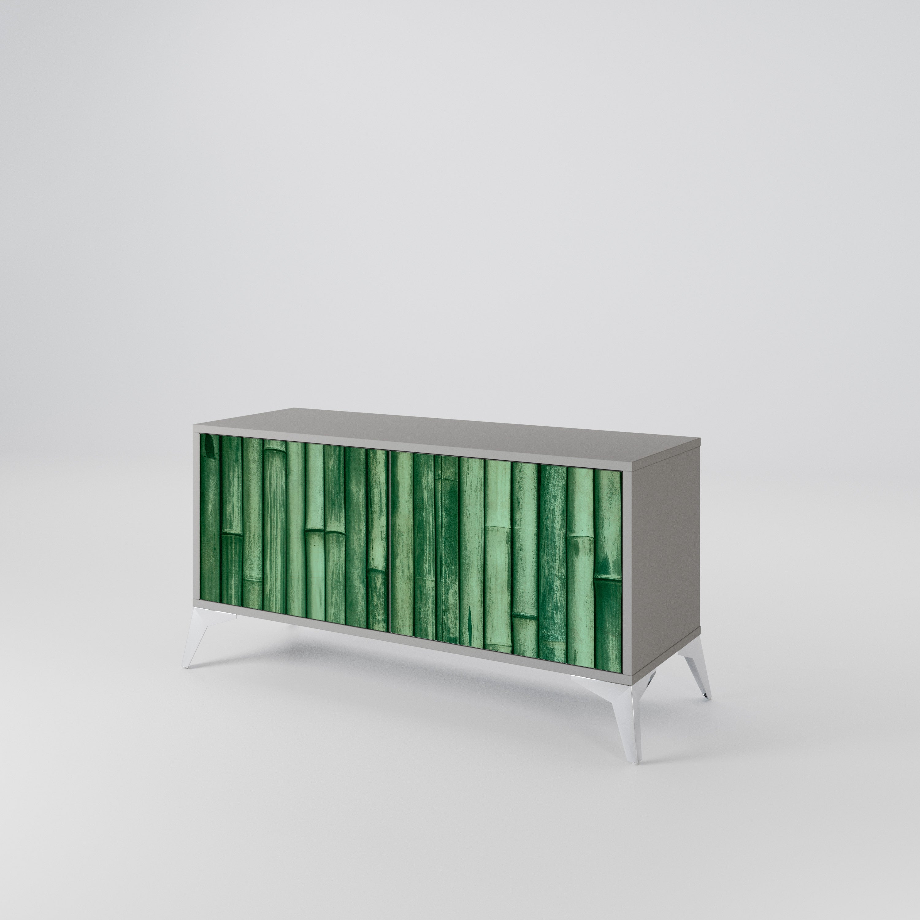 NATURAL GREEN Kompakt TV-bänk med 2 dörrar