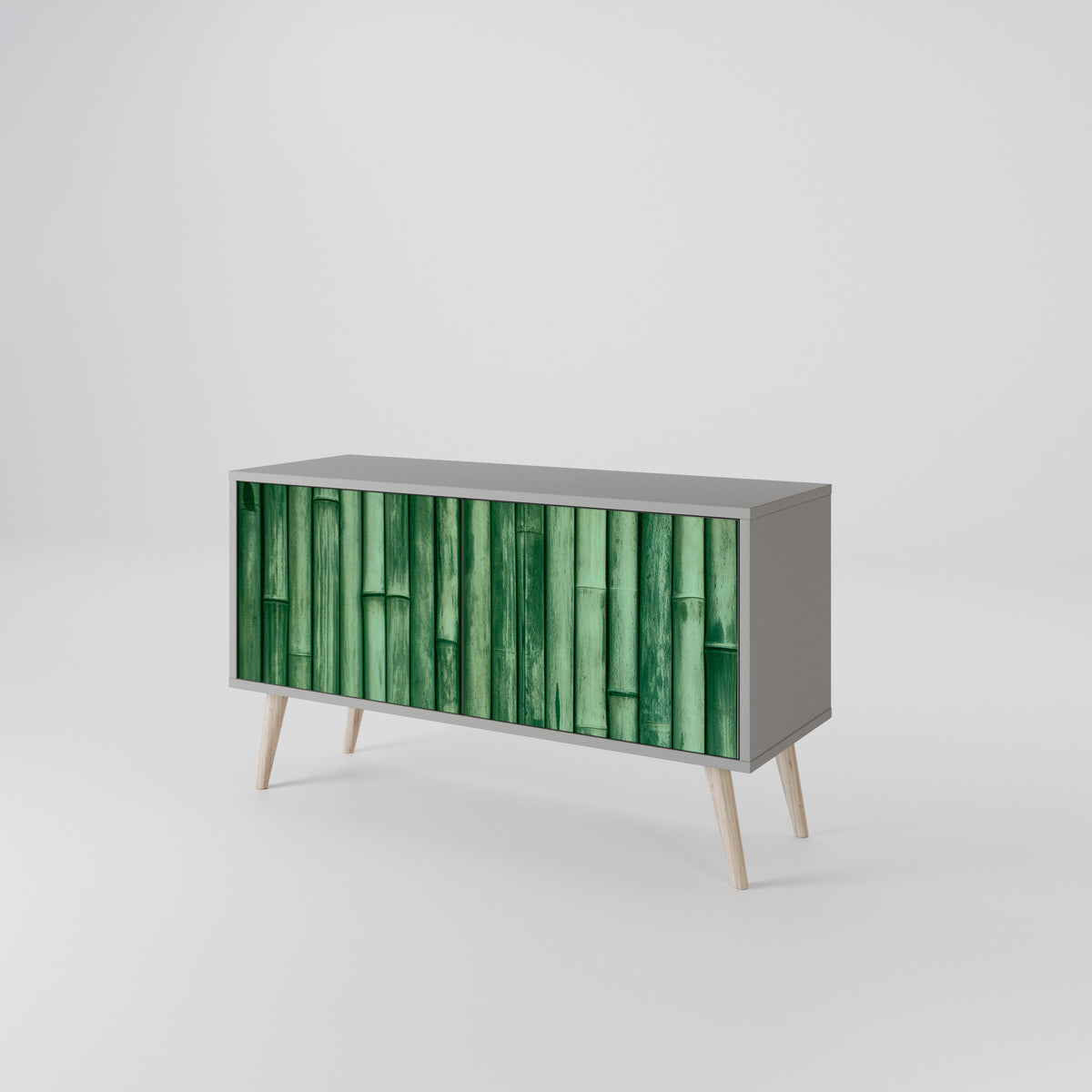 NATURAL GREEN Mueble de TV Compacto de 2 puertas
