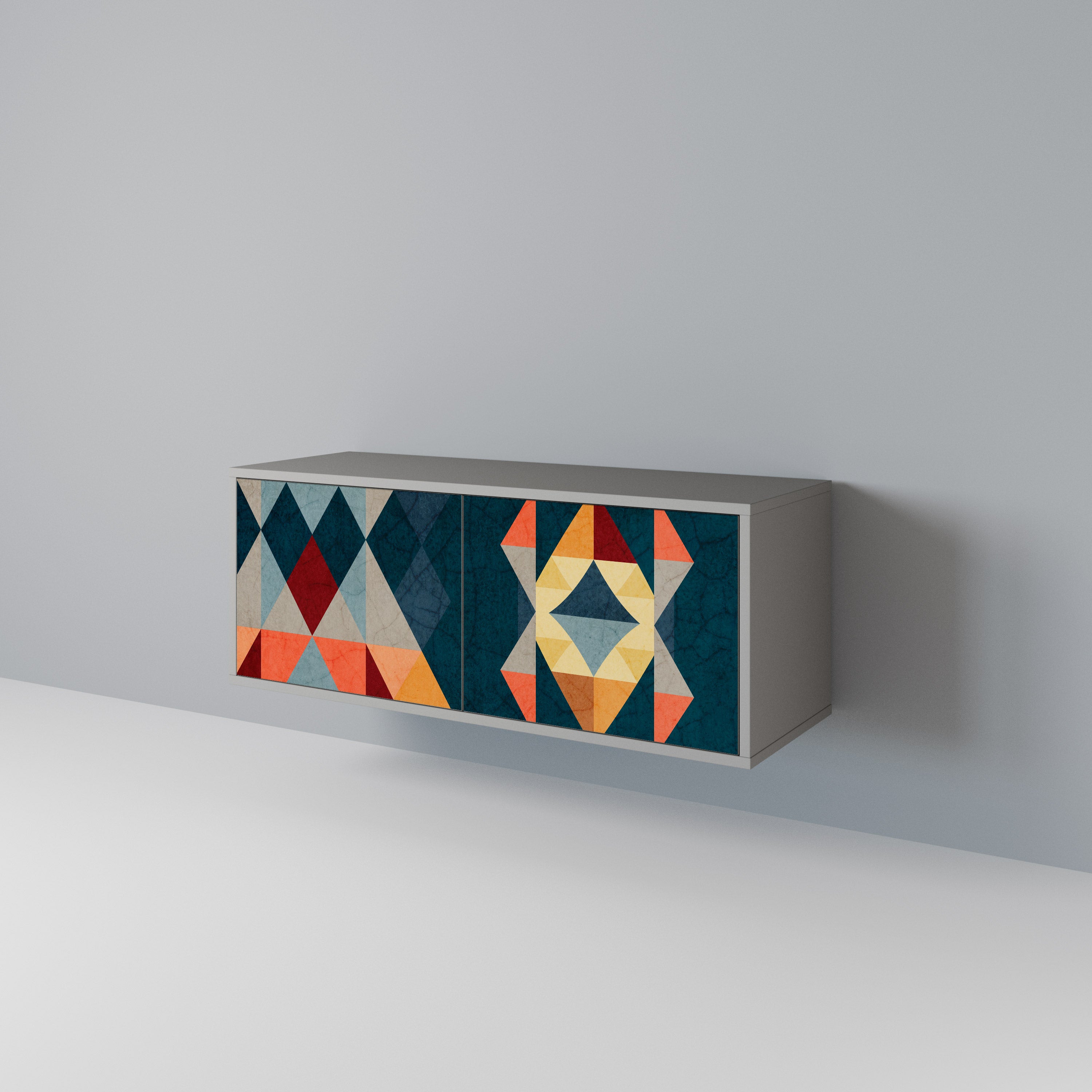 CRACKED ILLUSION Kompakt TV-bänk med 2 dörrar