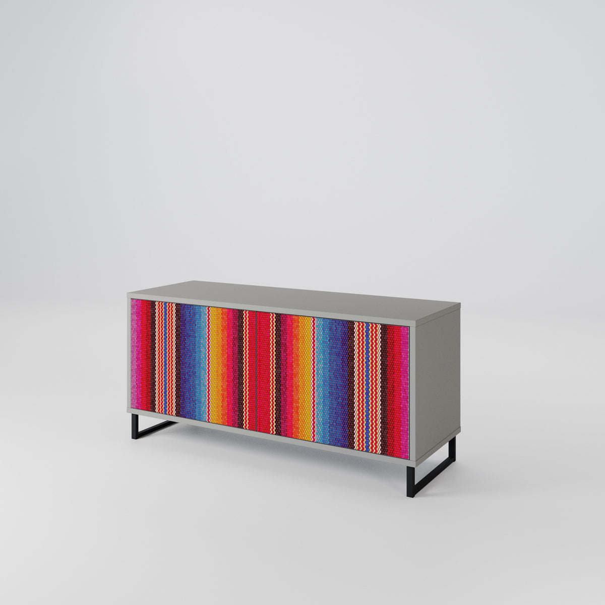 ETHNIC MEXICAN Mueble de TV Compacto de 2 puertas