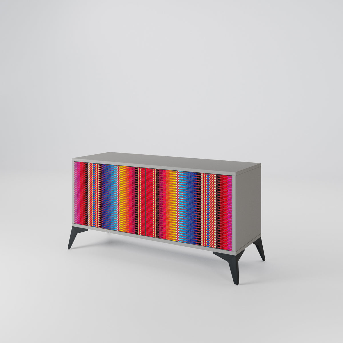 ETHNIC MEXICAN Mueble de TV Compacto de 2 puertas