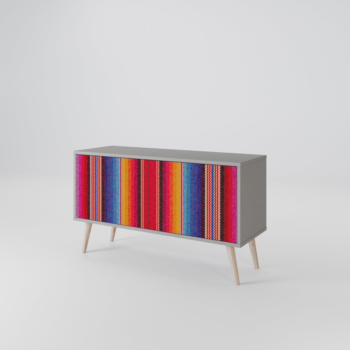 ETHNIC MEXICAN Mueble de TV Compacto de 2 puertas