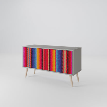 ETHNIC MEXICAN Mueble de TV Compacto de 2 puertas