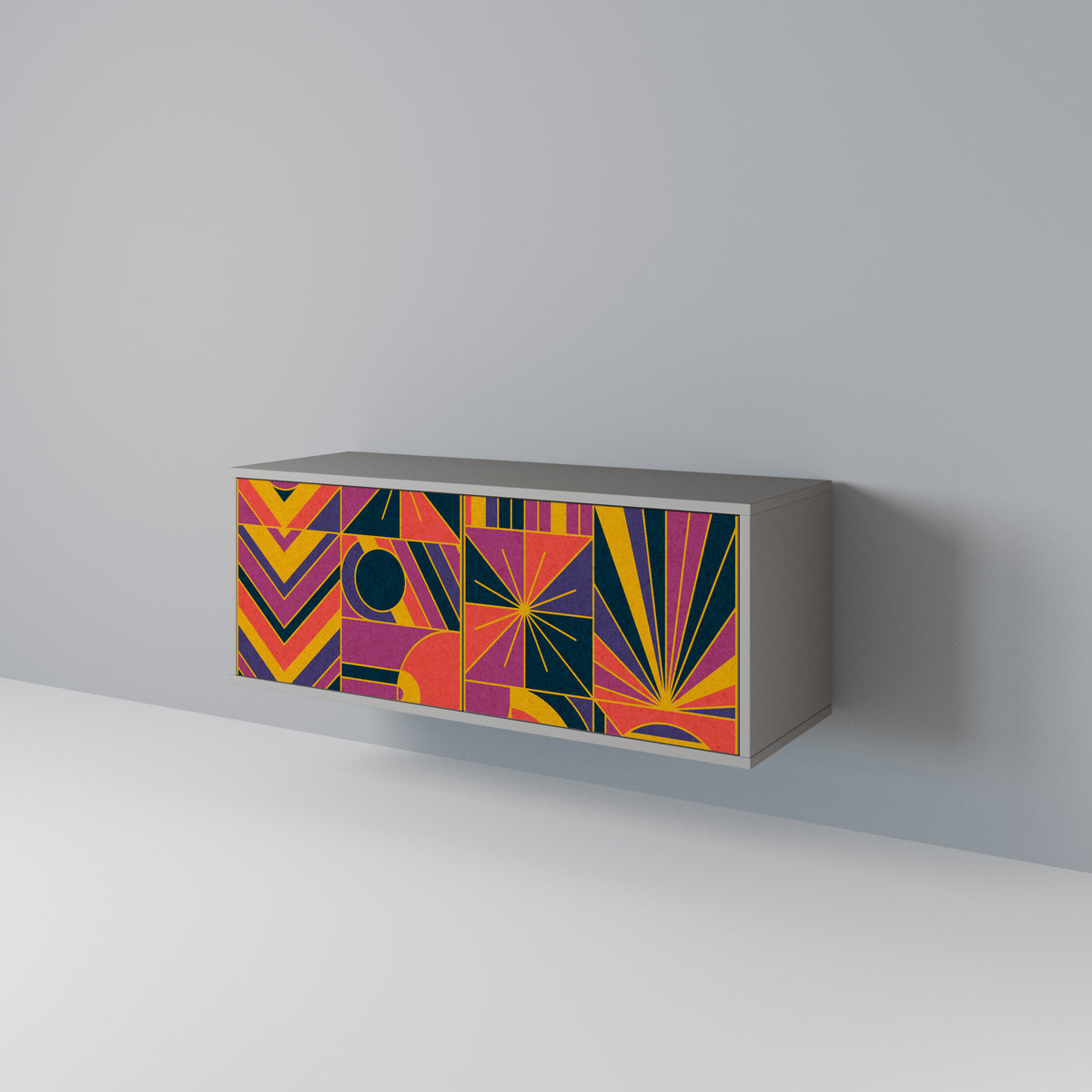 ELECTRIC PATTERNS Kompaktní dvoudveřový TV stolek