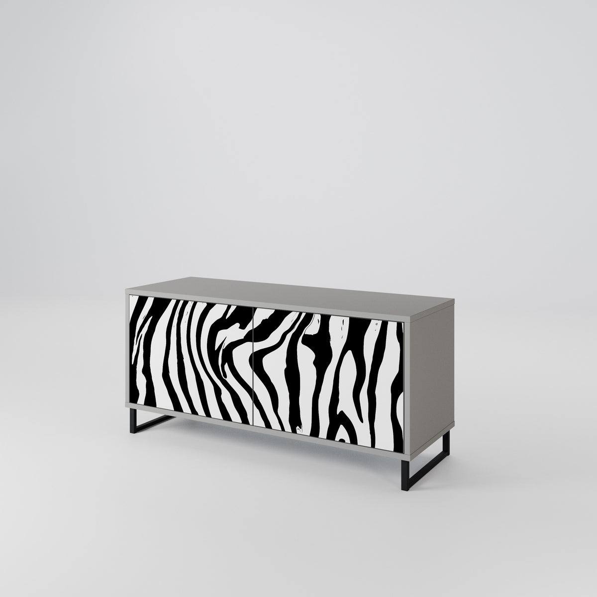 SPLENDID ZEBRA Kompakt TV-bänk med 2 dörrar