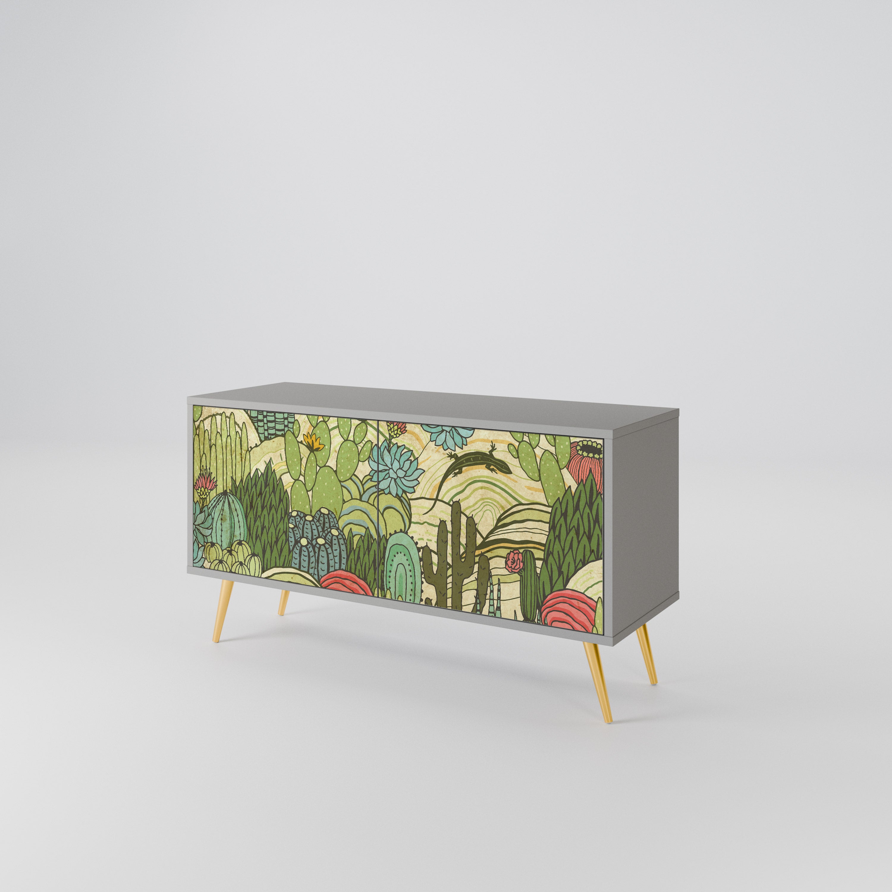 SUCCULENTS KALEIDOSCOPE Compact 2-Door TV Cabinet