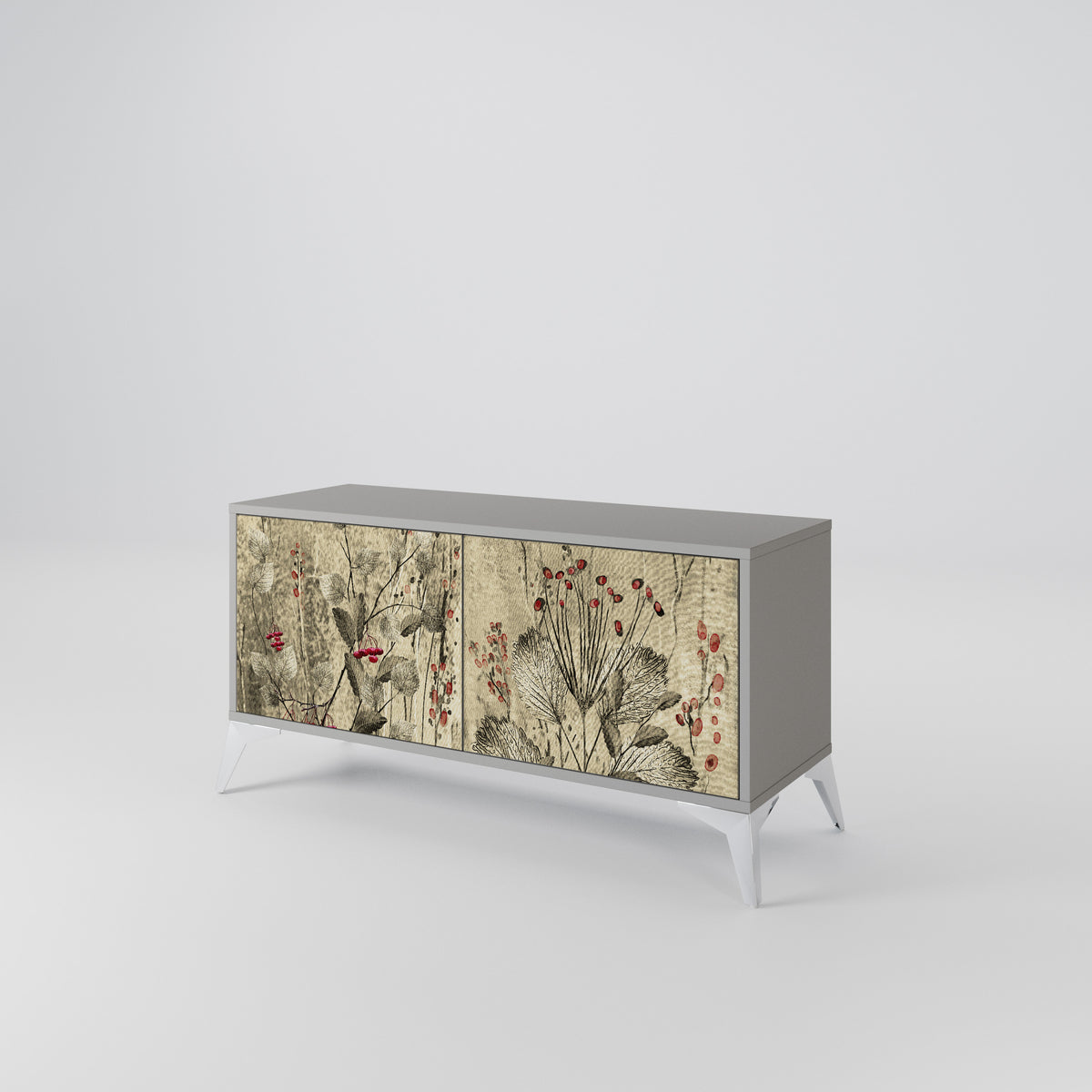HERBAL GRACE Mueble de TV Compacto de 2 puertas