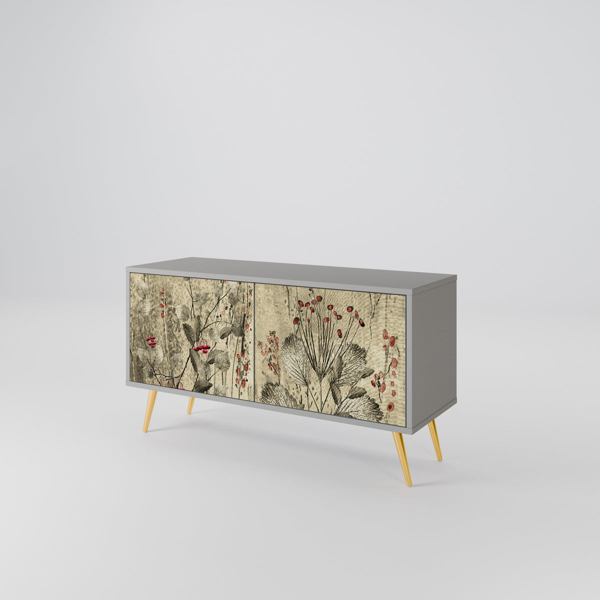 HERBAL GRACE Mueble de TV Compacto de 2 puertas