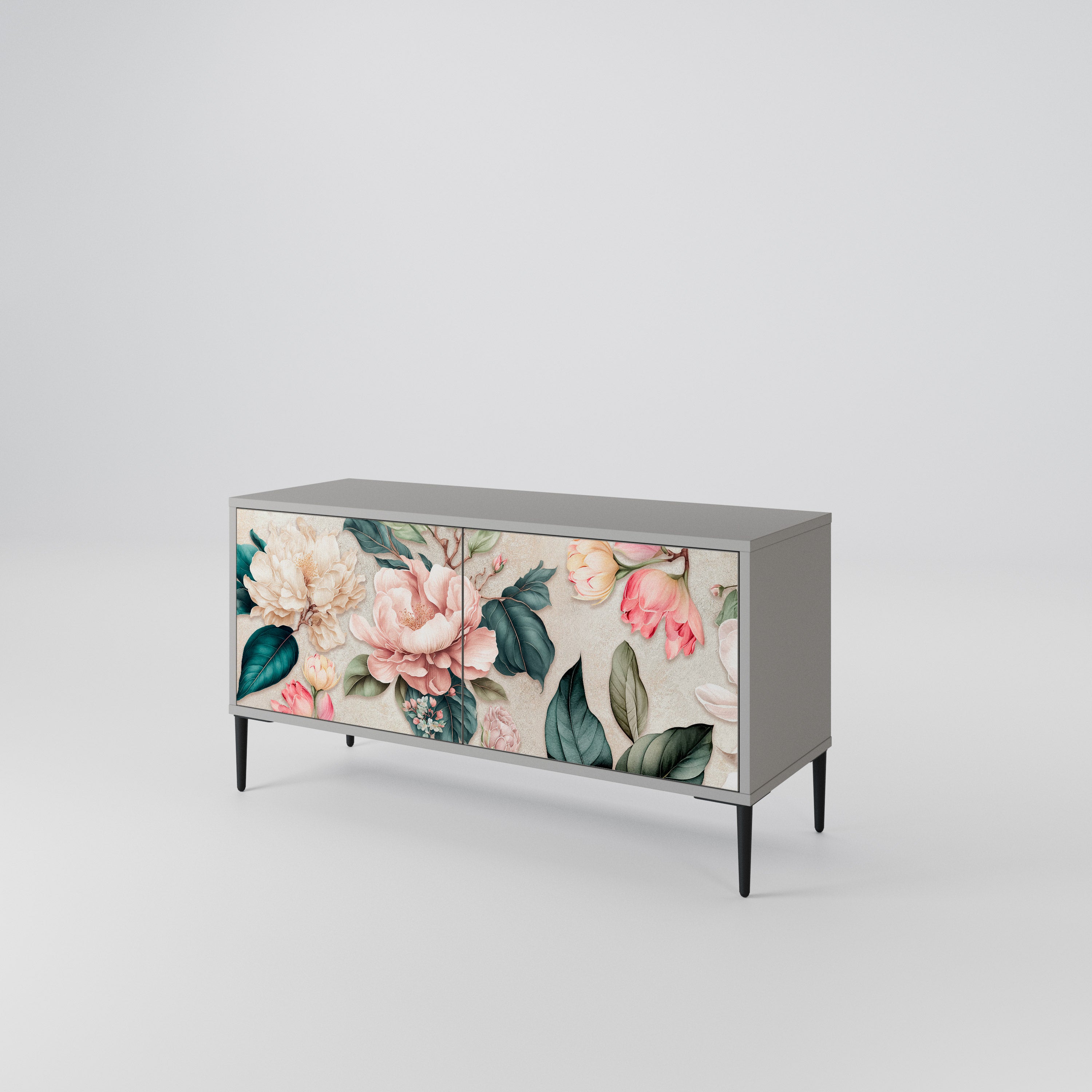 FLORAL GRACE Compact 2-Door TV Cabinet