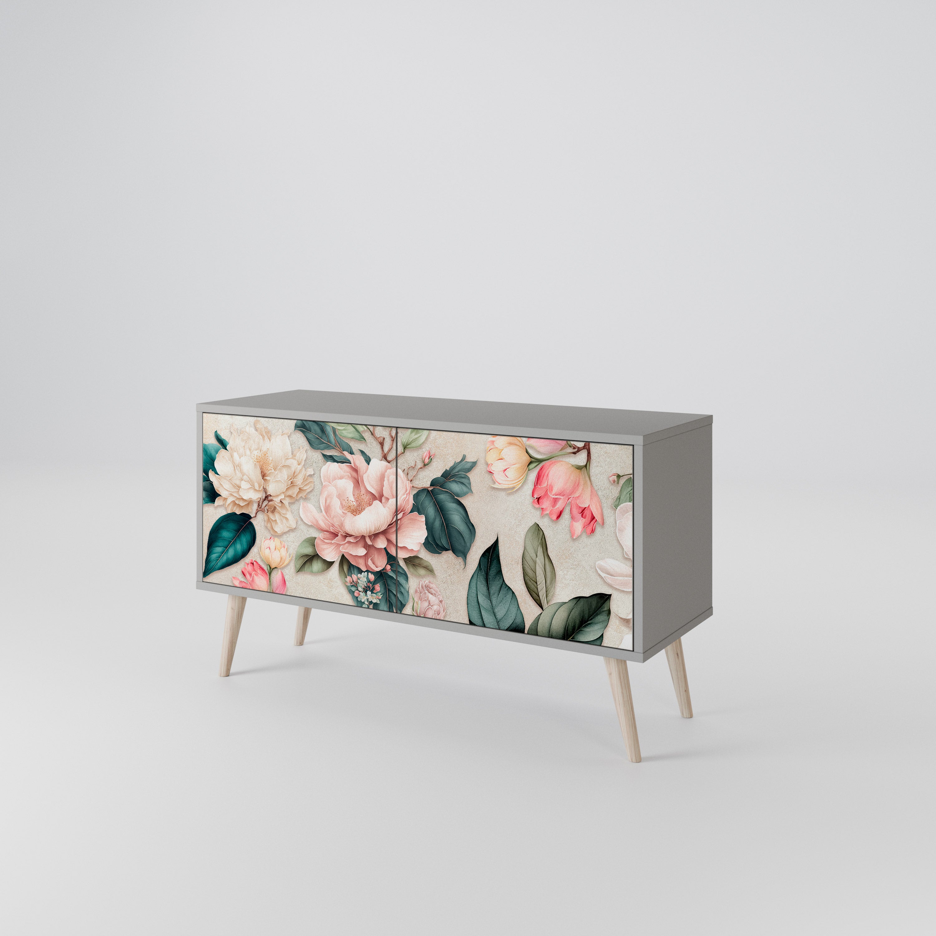 FLORAL GRACE Compact 2-Door TV Cabinet