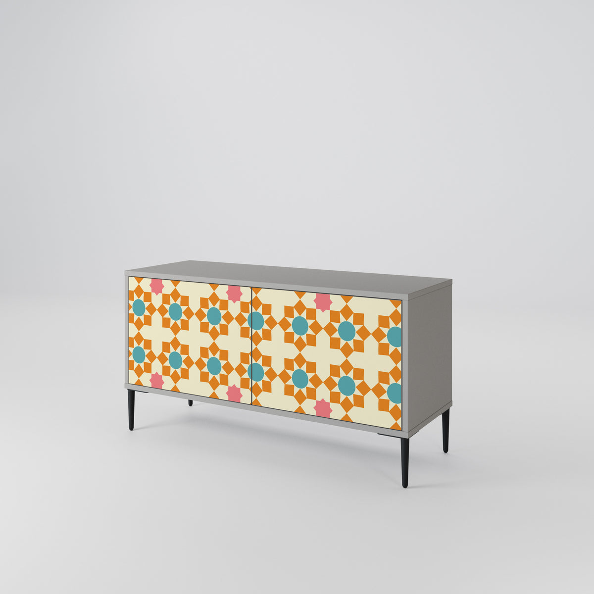FLORAL DECOR Compact 2-Door TV Cabinet