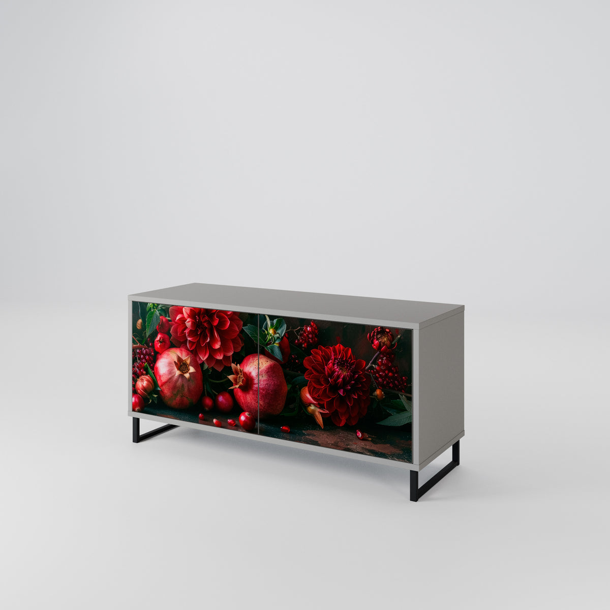 DAHLIAS AND POMEGRANATES Mueble de TV Compacto de 2 puertas