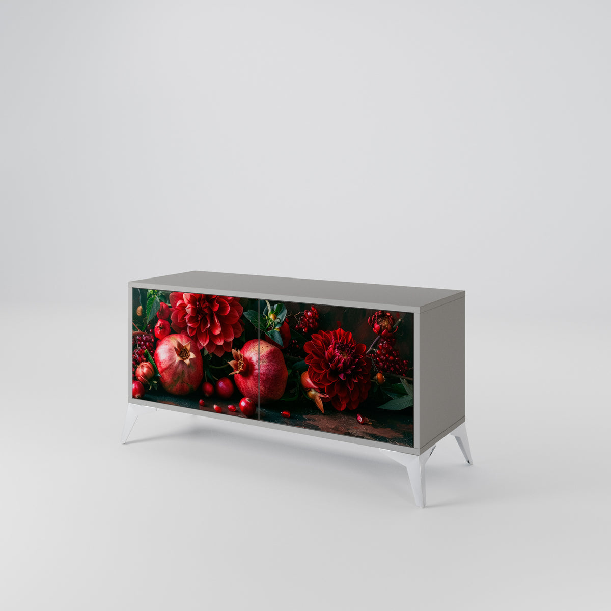 DAHLIAS AND POMEGRANATES Mueble de TV Compacto de 2 puertas