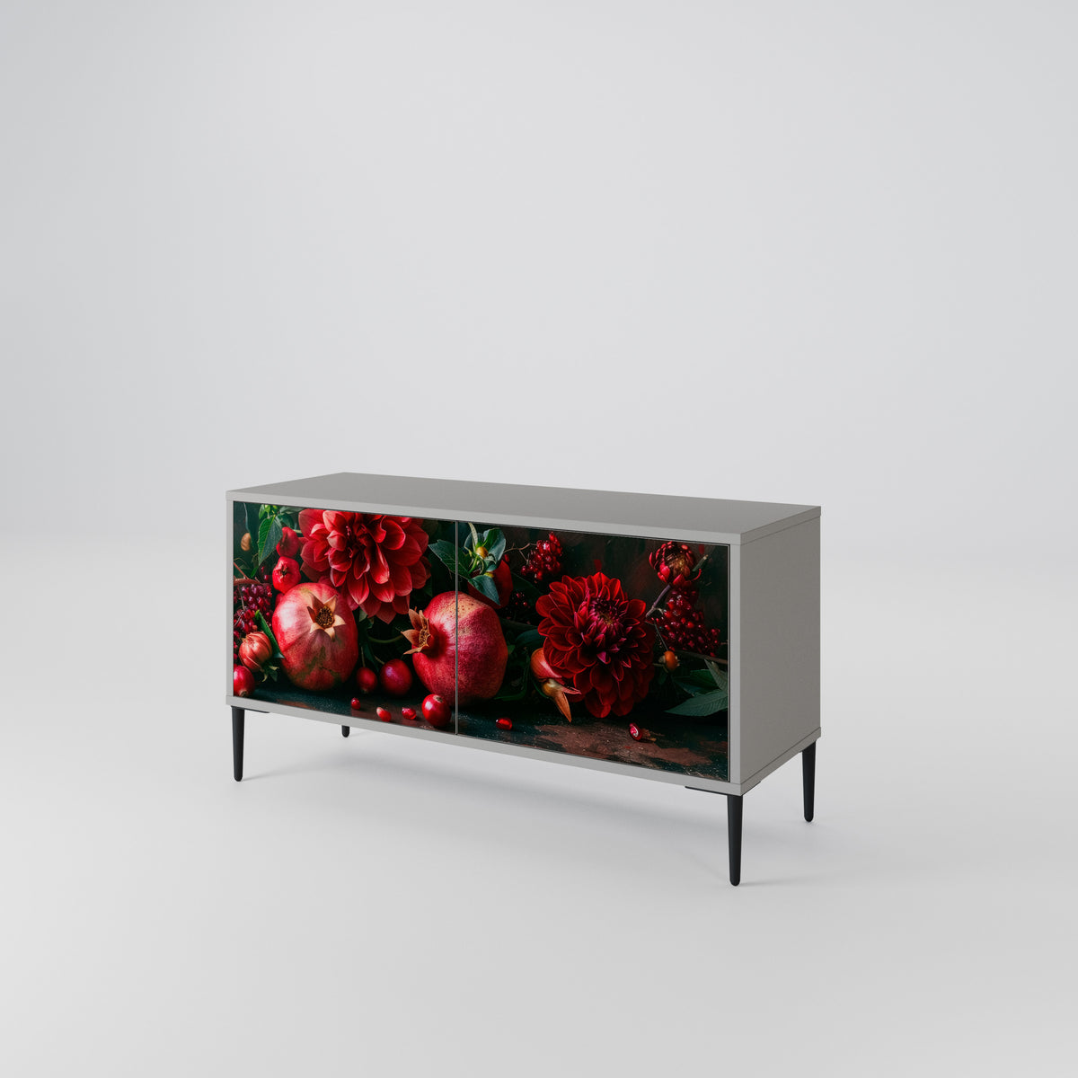 DAHLIAS AND POMEGRANATES Mueble de TV Compacto de 2 puertas