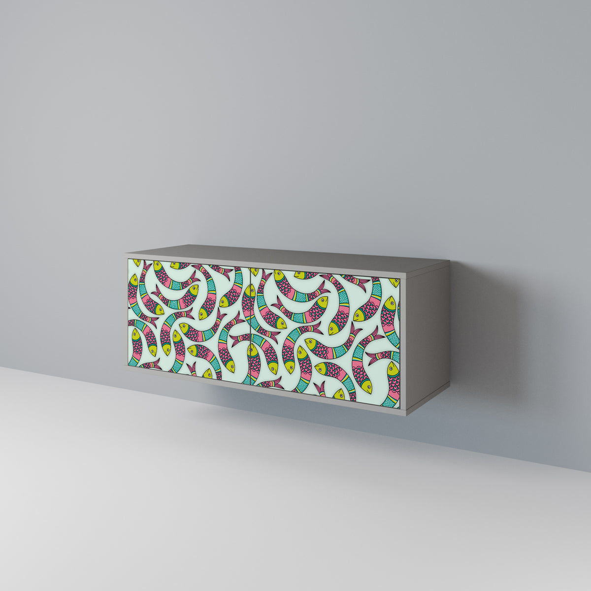 INDIAN FISH Mueble de TV Compacto de 2 puertas