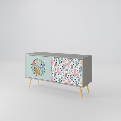 COLORFUL ALPACAS Compact 2-Door TV Cabinet