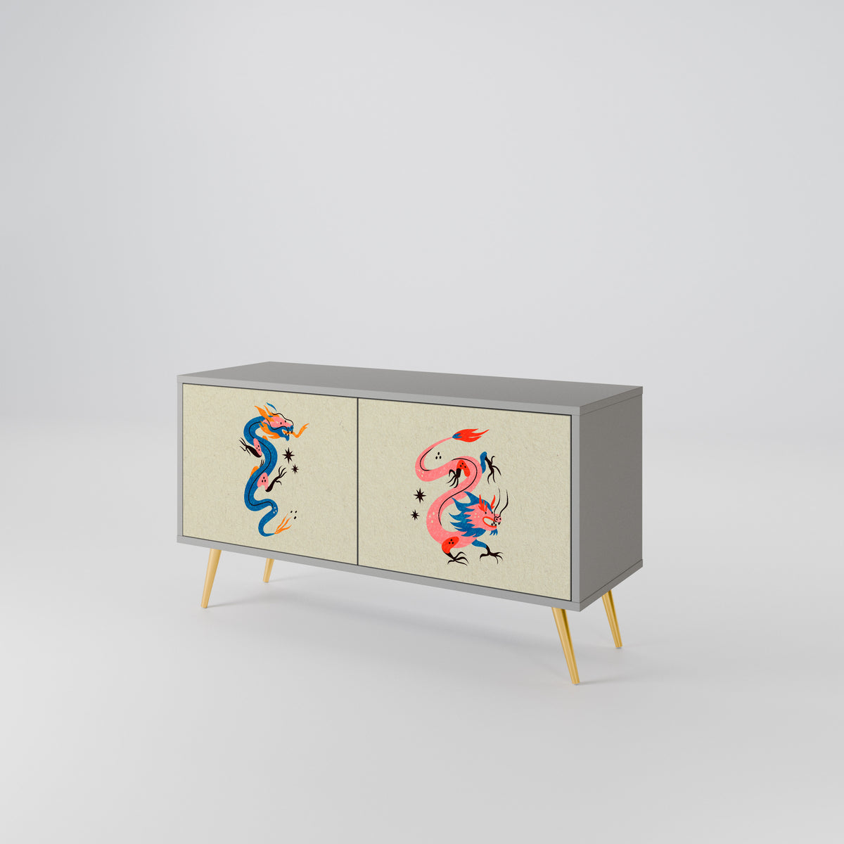 MYTHOLOGICAL CREATURES Mueble de TV Compacto de 2 puertas