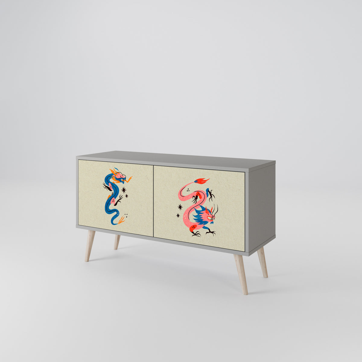 MYTHOLOGICAL CREATURES Mueble de TV Compacto de 2 puertas