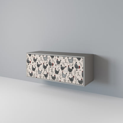 HAPPY HENS Compact 2-Door TV Cabinet