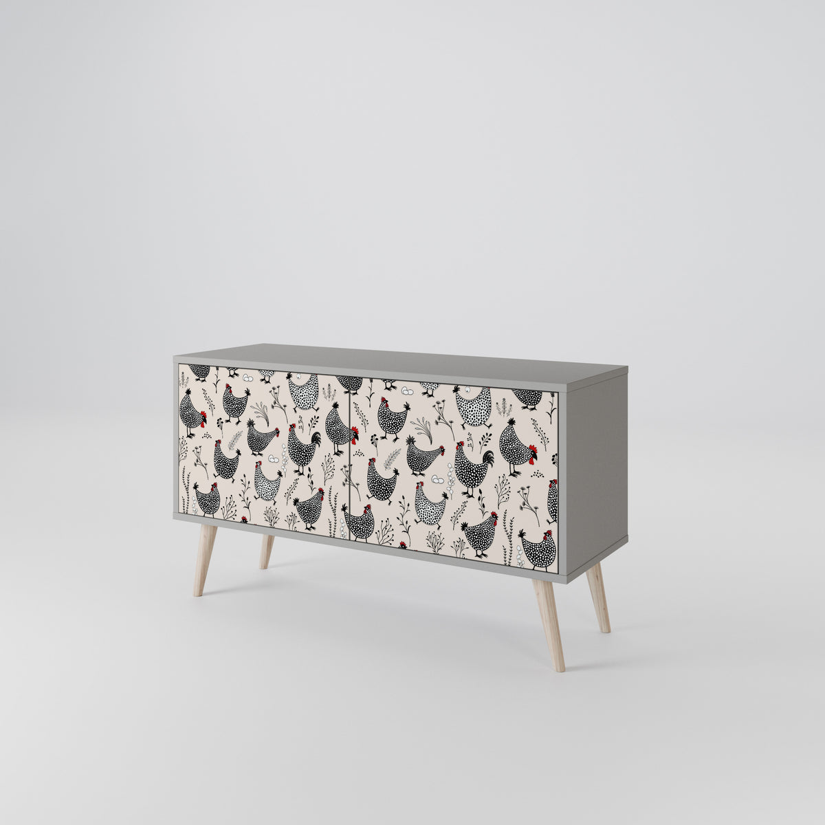 HAPPY HENS Mueble de TV Compacto de 2 puertas