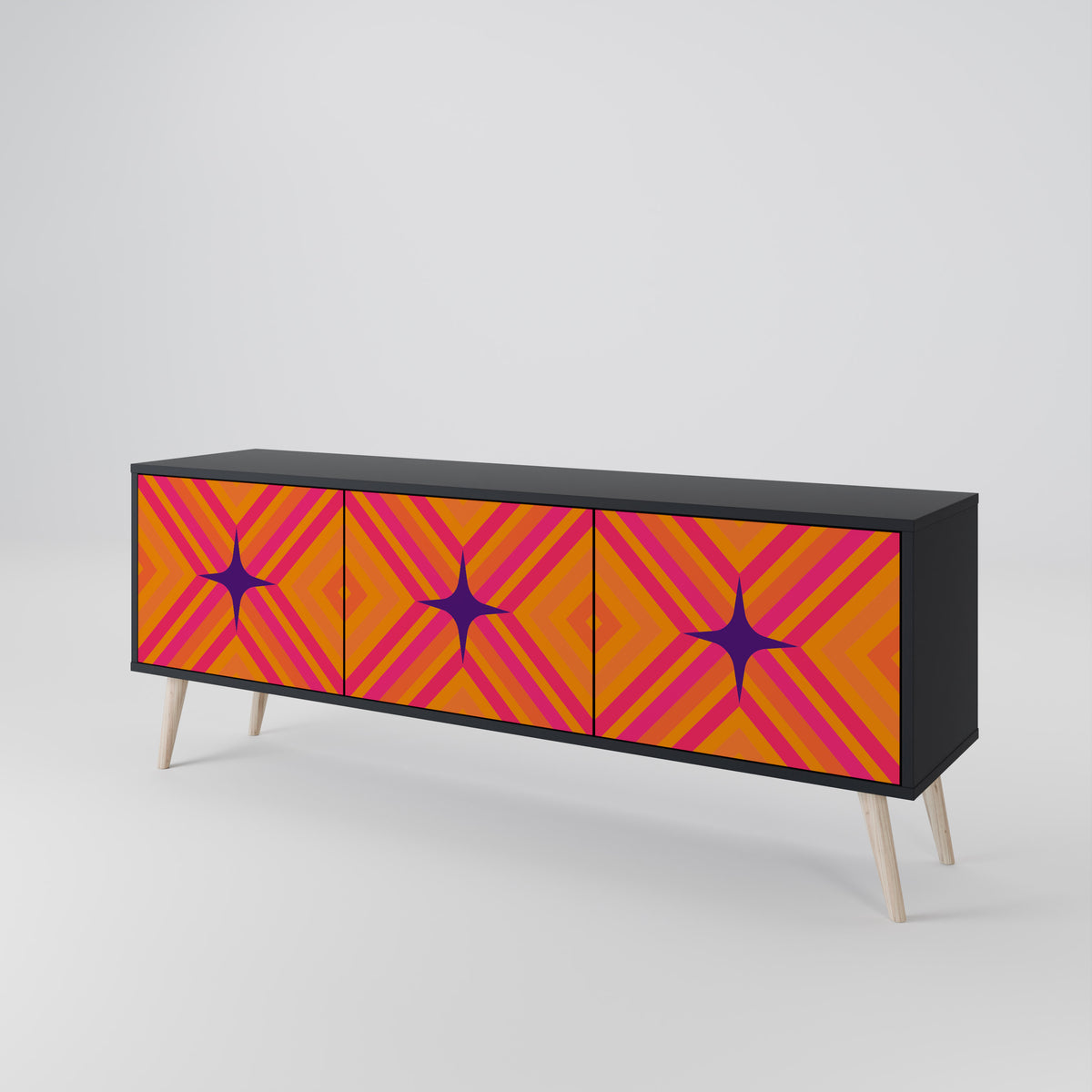 GEOMETRIC BRILLIANCE Έπιπλο τηλεόρασης 3-θυρών