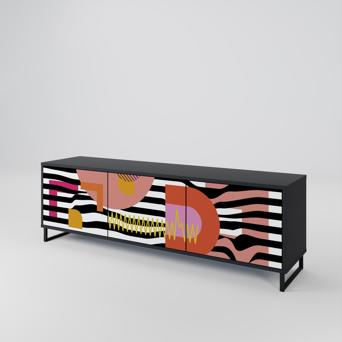 CHROMATIC ABSTRACT 3-türiges TV-Lowboard