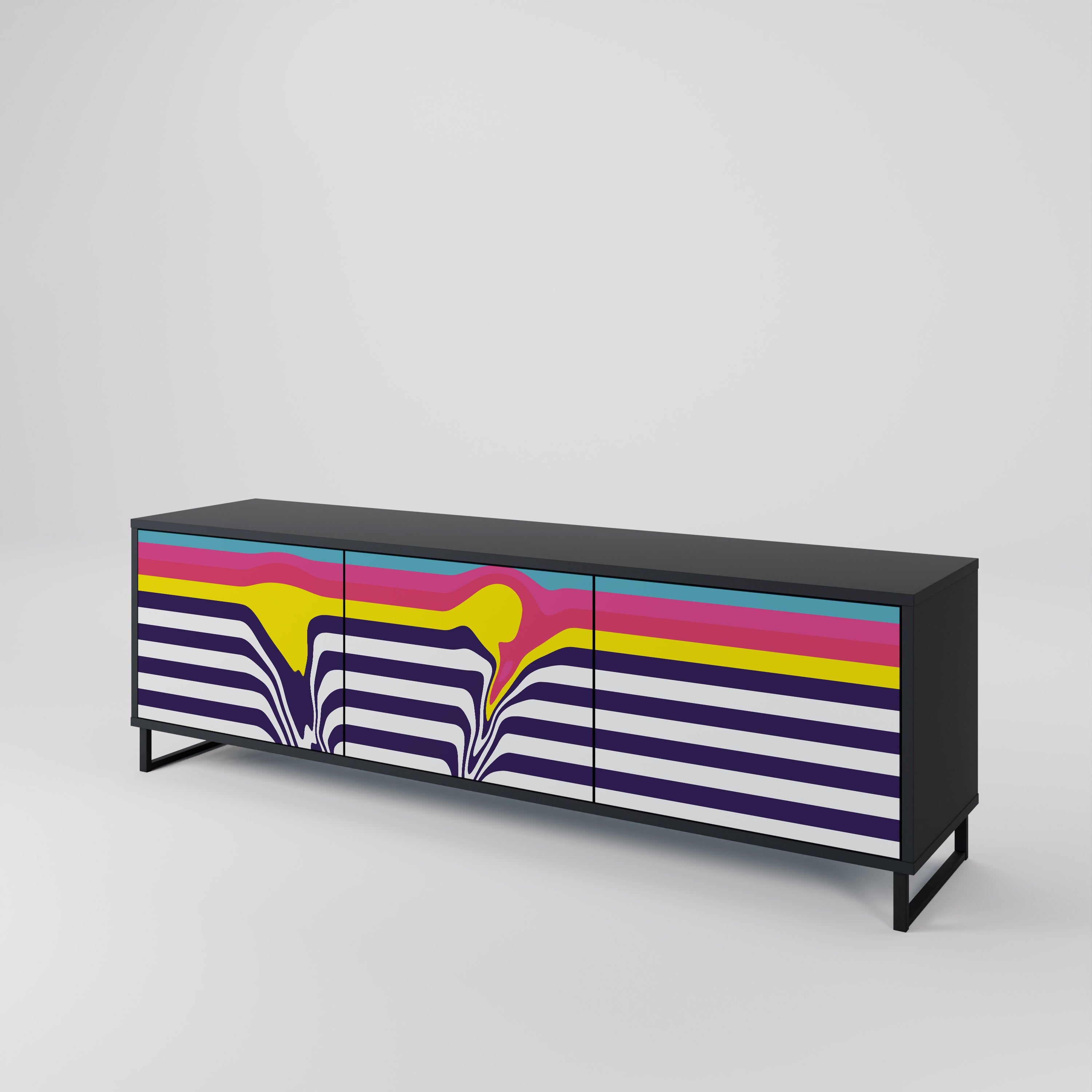 COLORFUL DIVERSION 3-Door TV Cabinet
