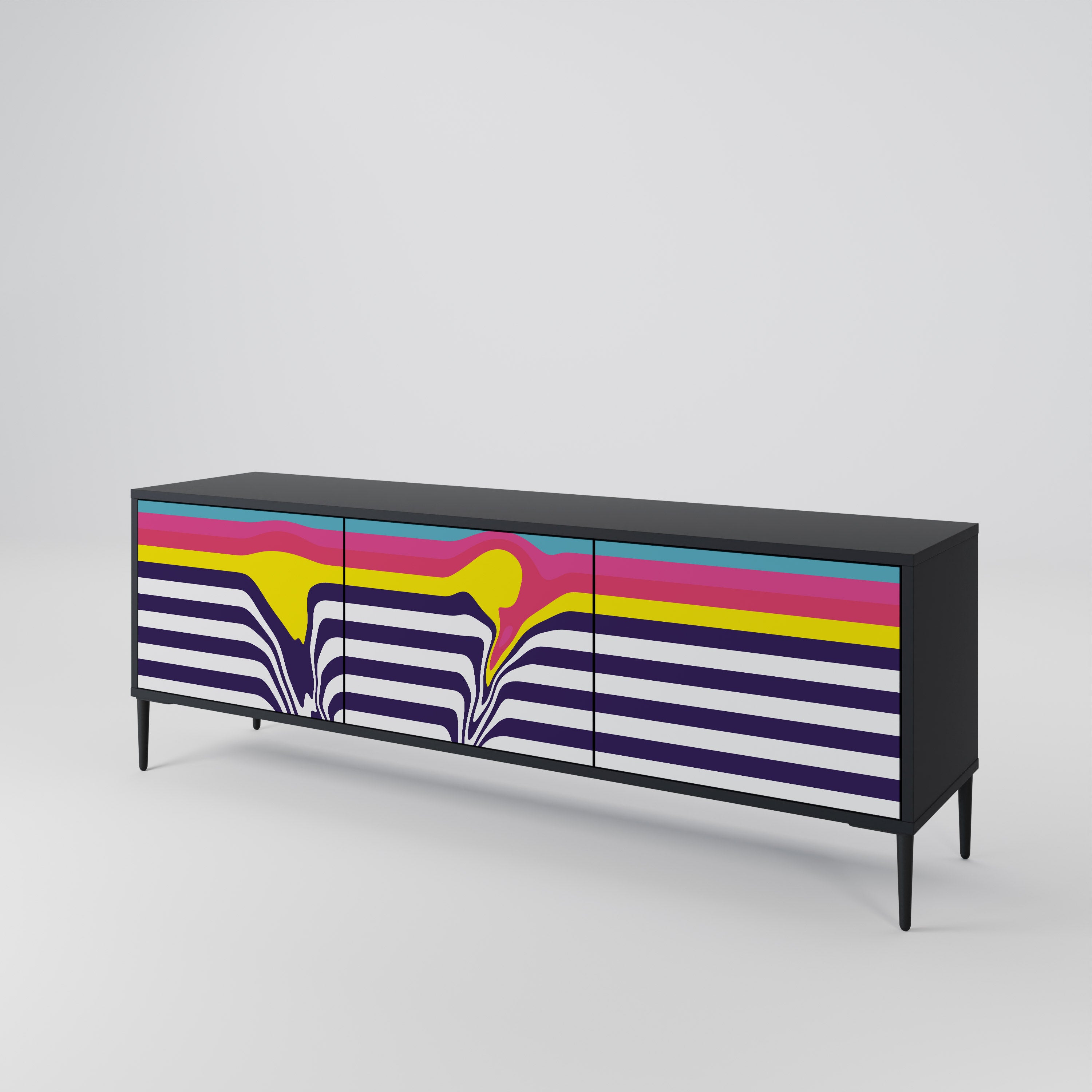 COLORFUL DIVERSION 3-Door TV Cabinet