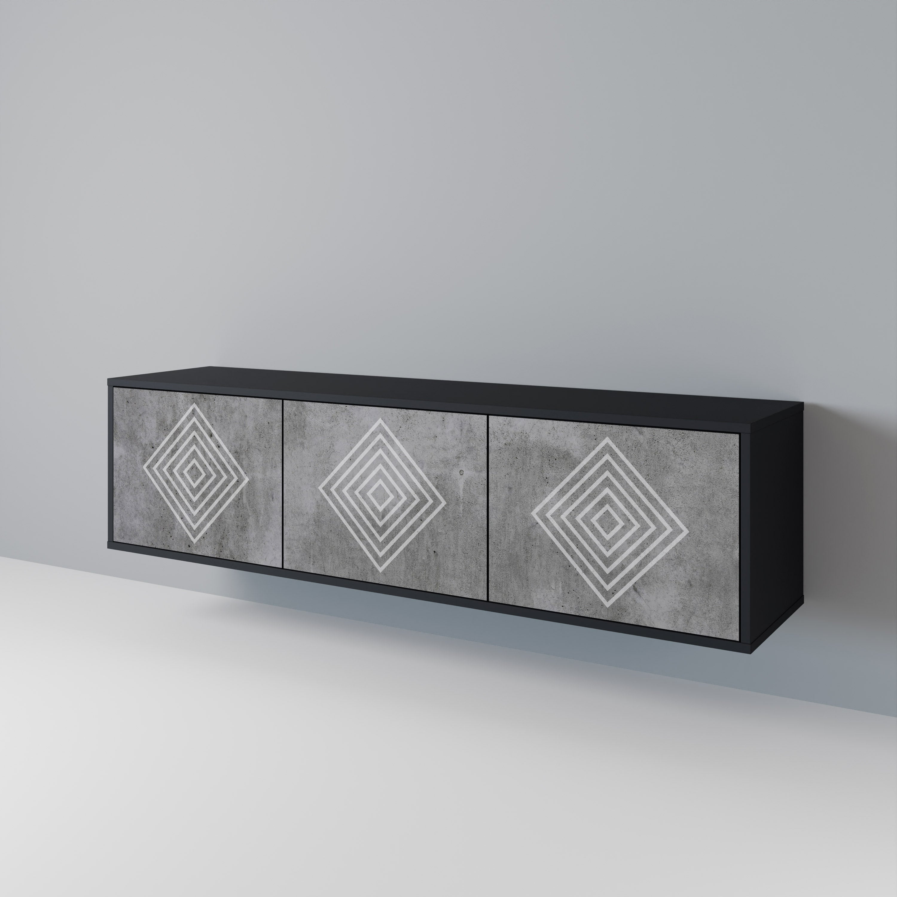 POLYGONAL ARTISTRY 3-Door TV Cabinet