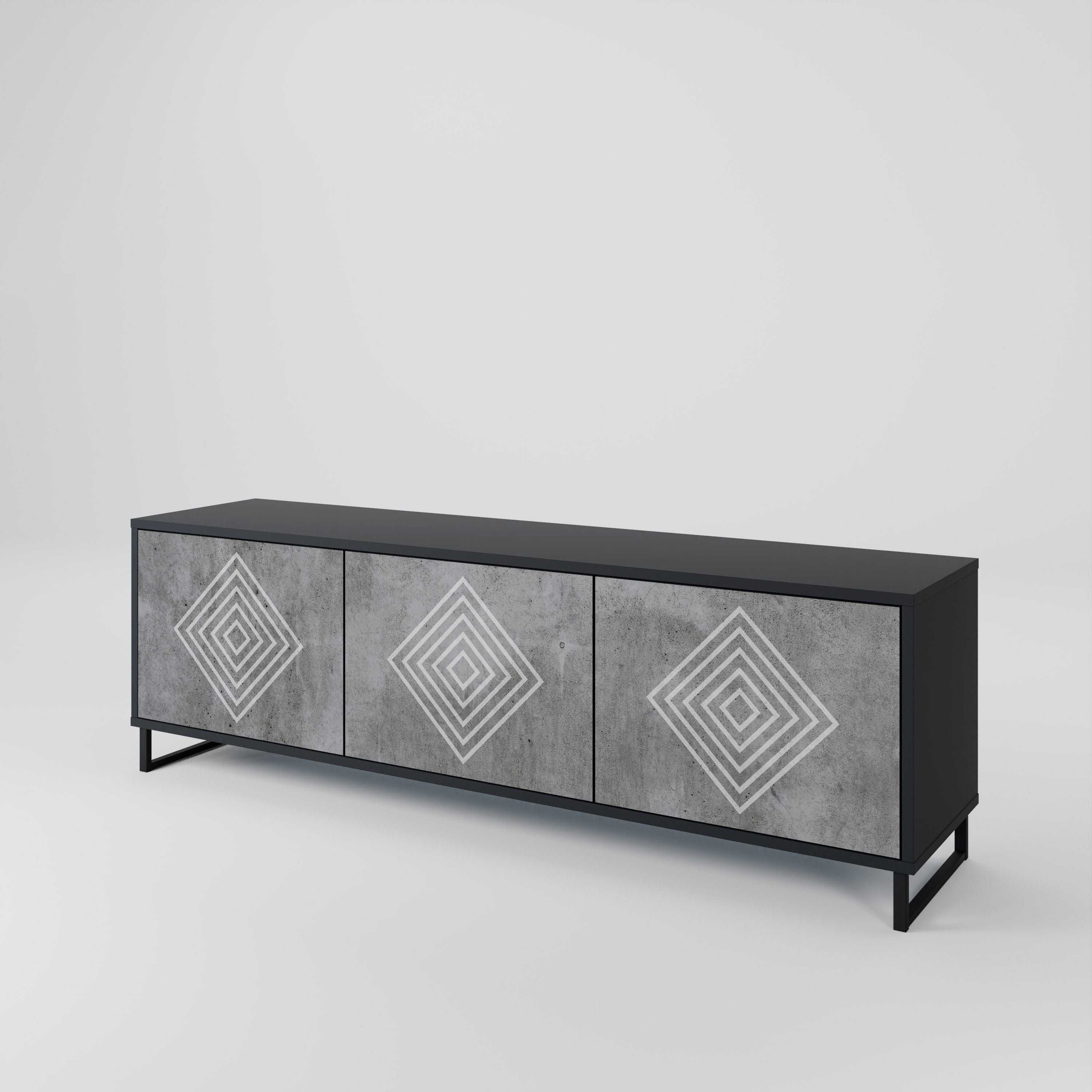POLYGONAL ARTISTRY 3-Door TV Cabinet