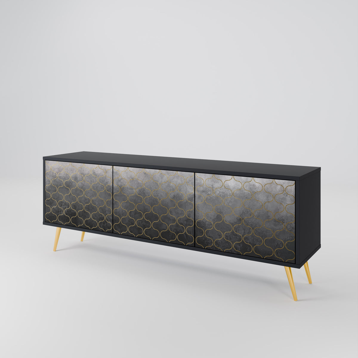 TESSELATED GRAYISH Třídveřový TV stolek