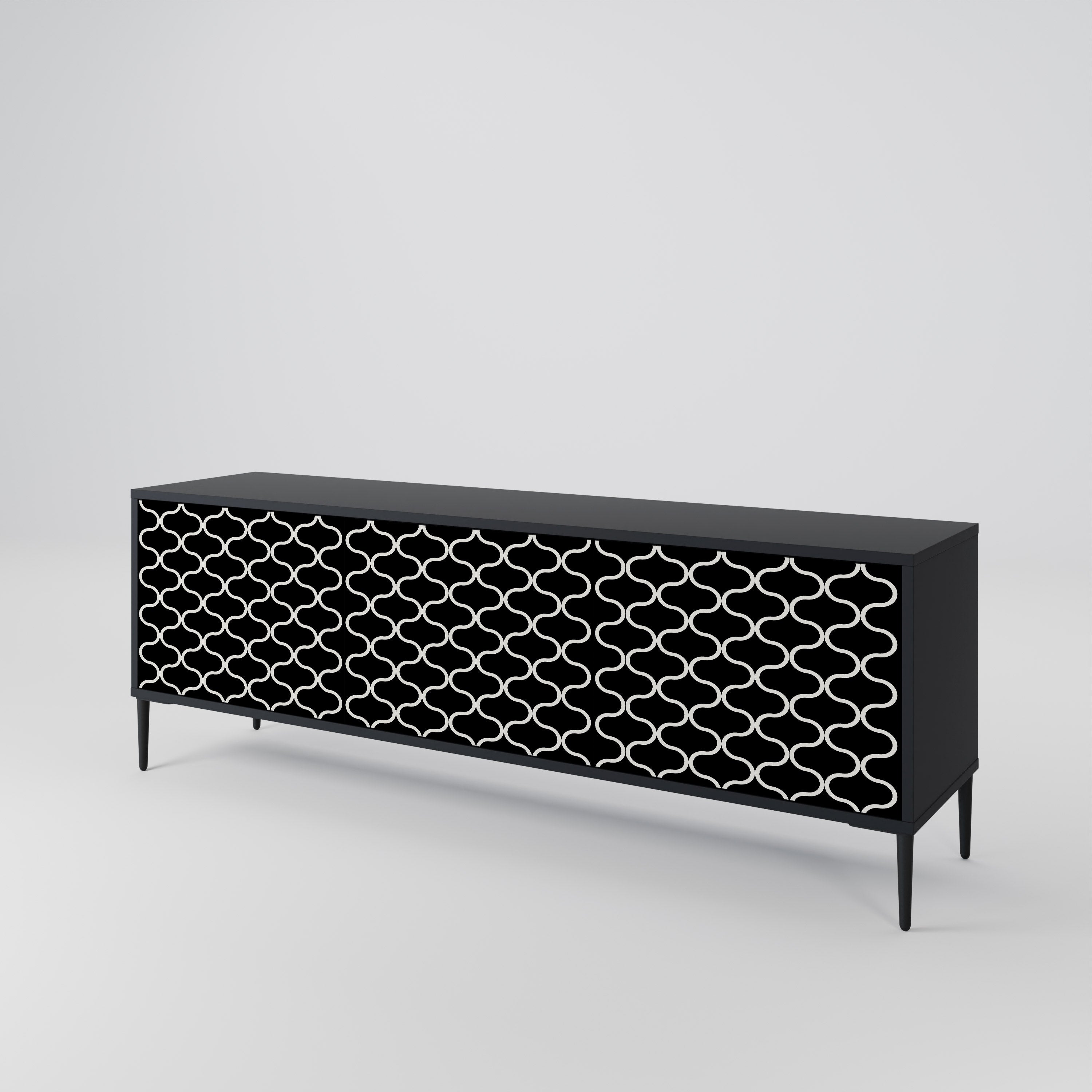 TESSELATED BLACKNESS 3-Door TV Cabinet