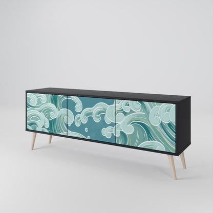 ASIAN SWAY Mueble de TV de 3 Puertas