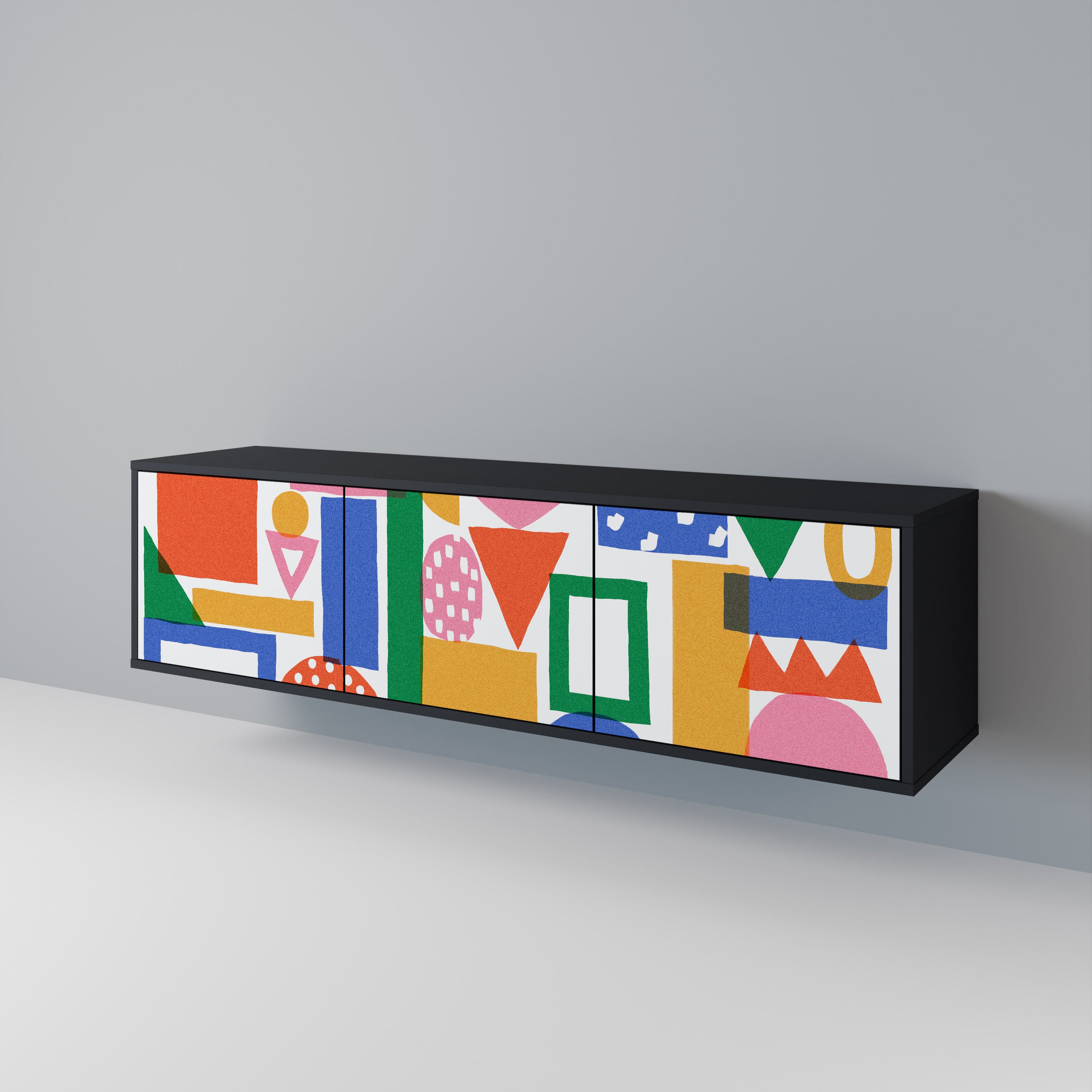 GEOMETRIC GLIMMER TV-bänk med 3 dörrar