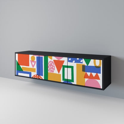 GEOMETRIC GLIMMER Móvel de TV de 3 Portas