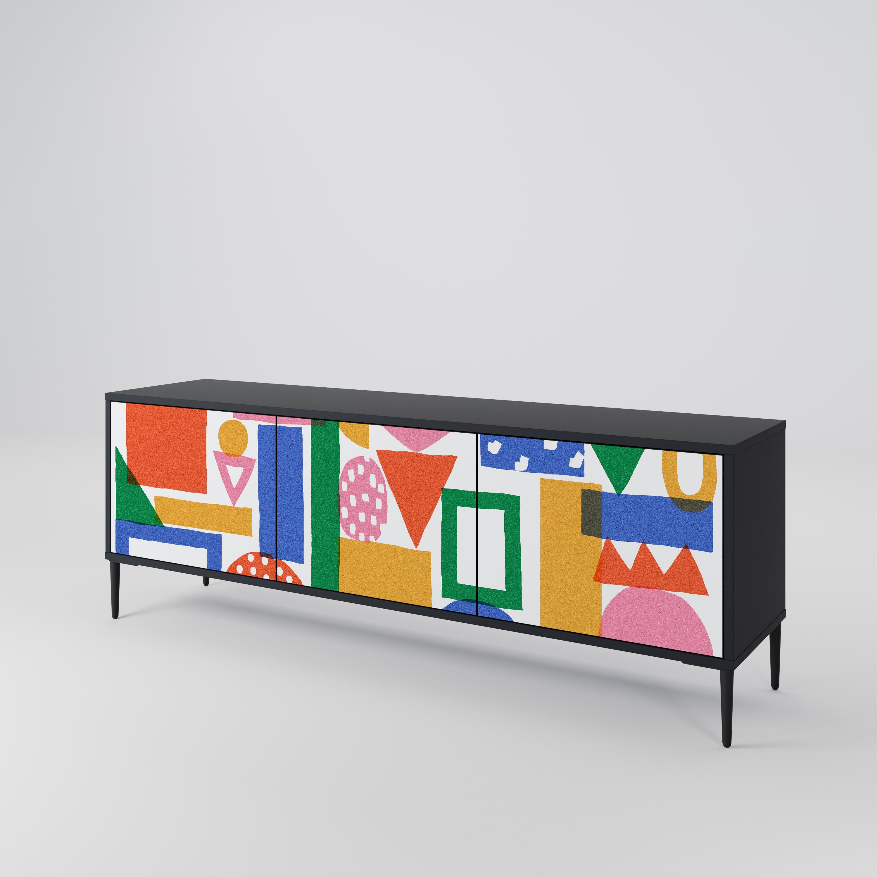 GEOMETRIC GLIMMER TV-bänk med 3 dörrar