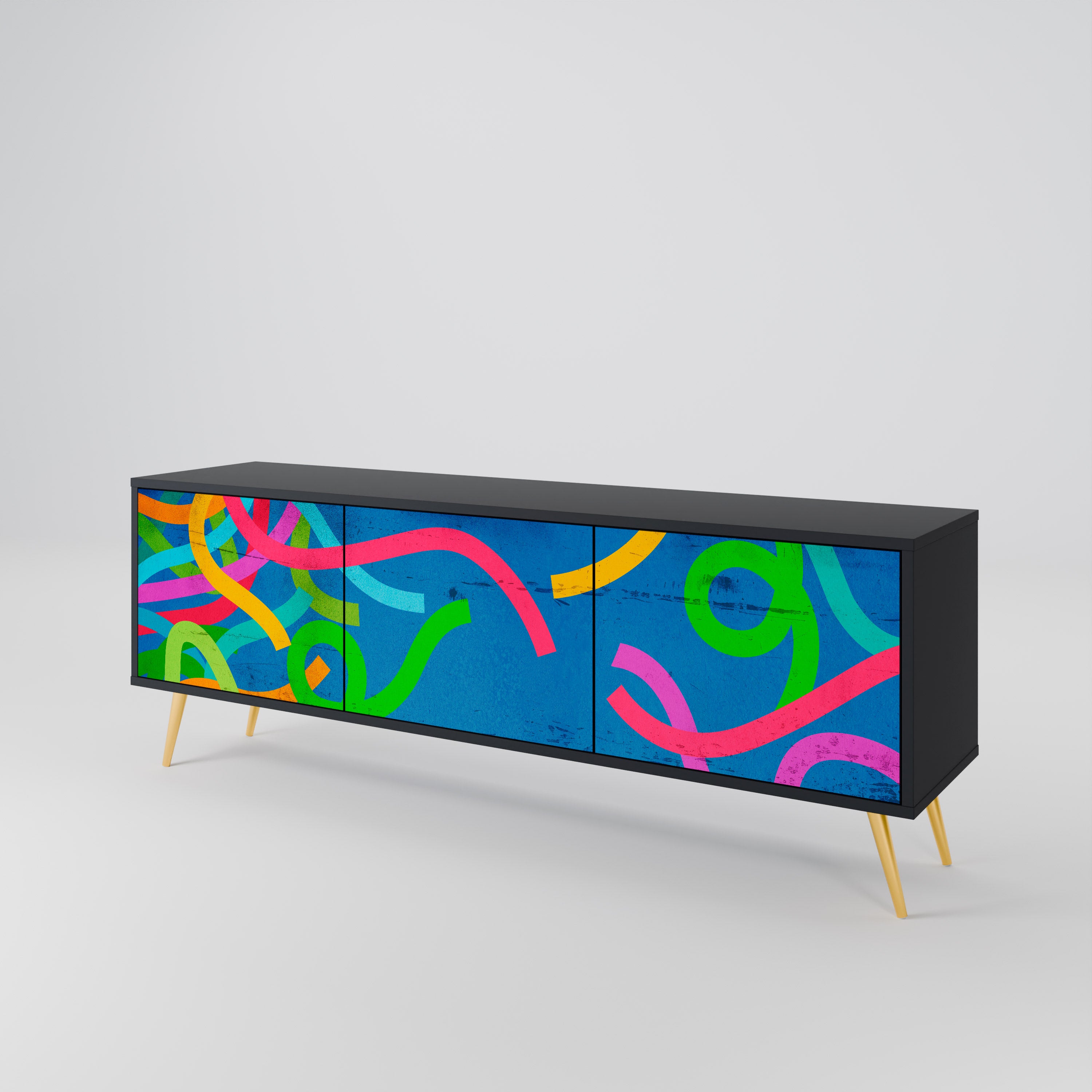 STREAMER TANGLE TV-bänk med 3 dörrar