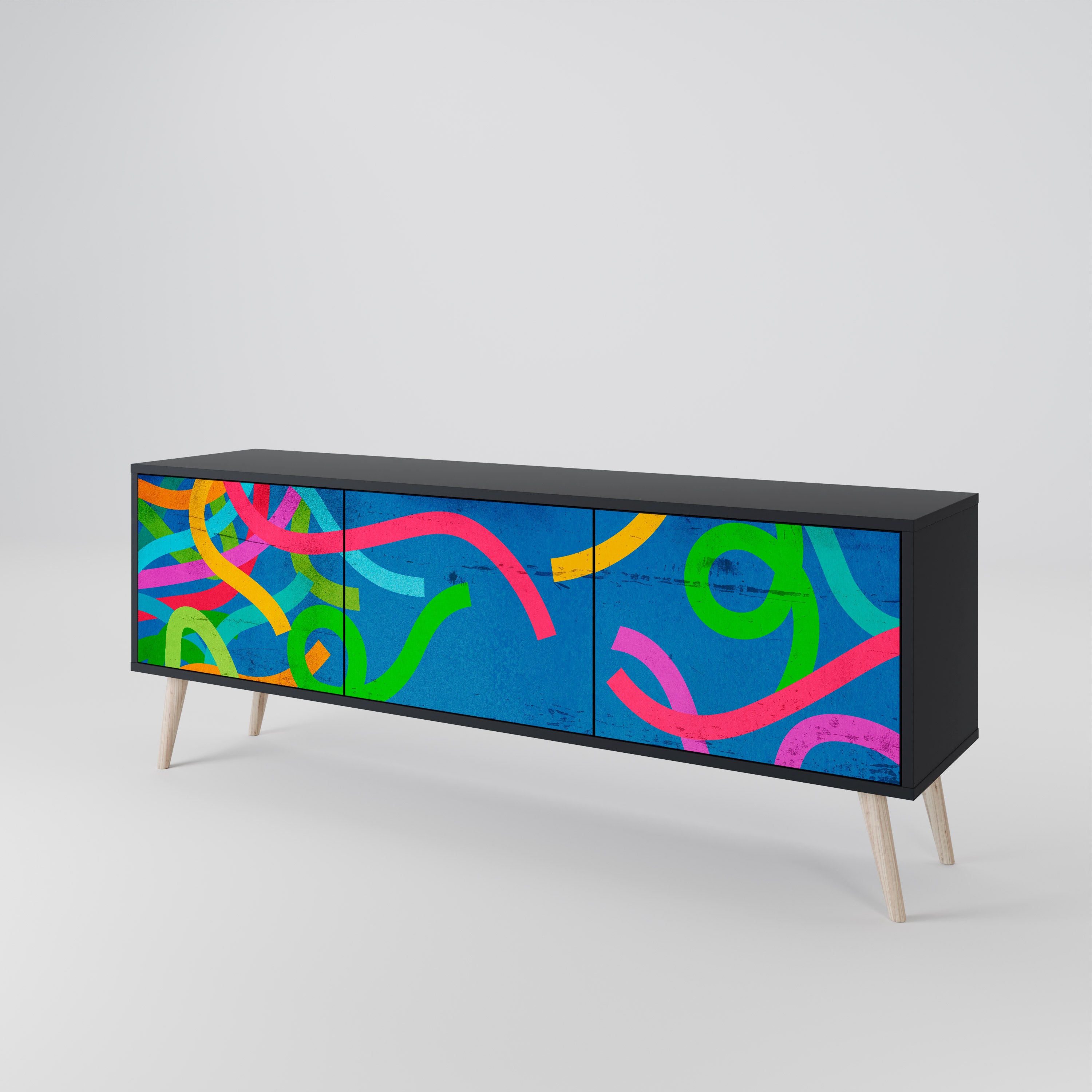 STREAMER TANGLE TV-bänk med 3 dörrar