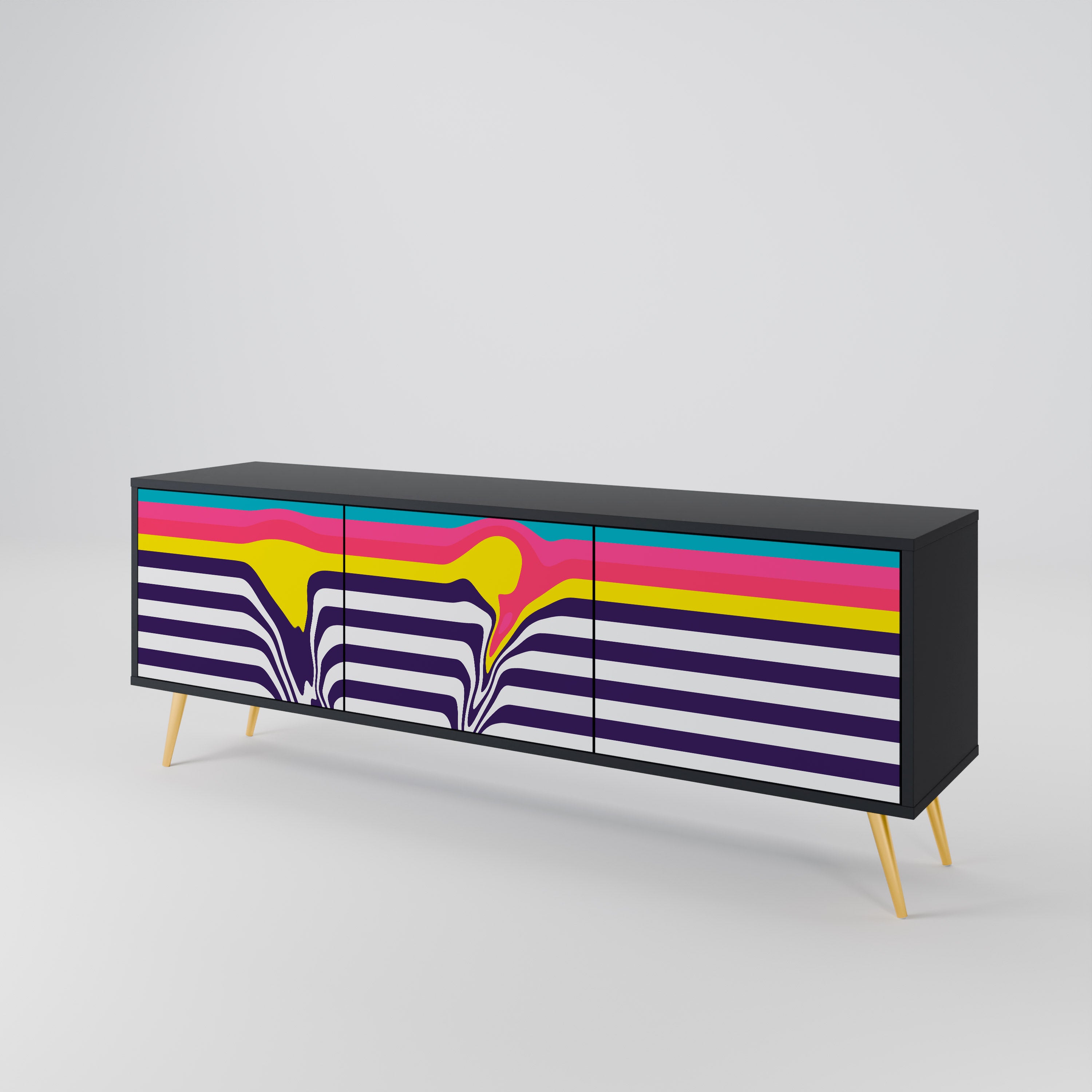 TONE COLLAPSE TV-bänk med 3 dörrar