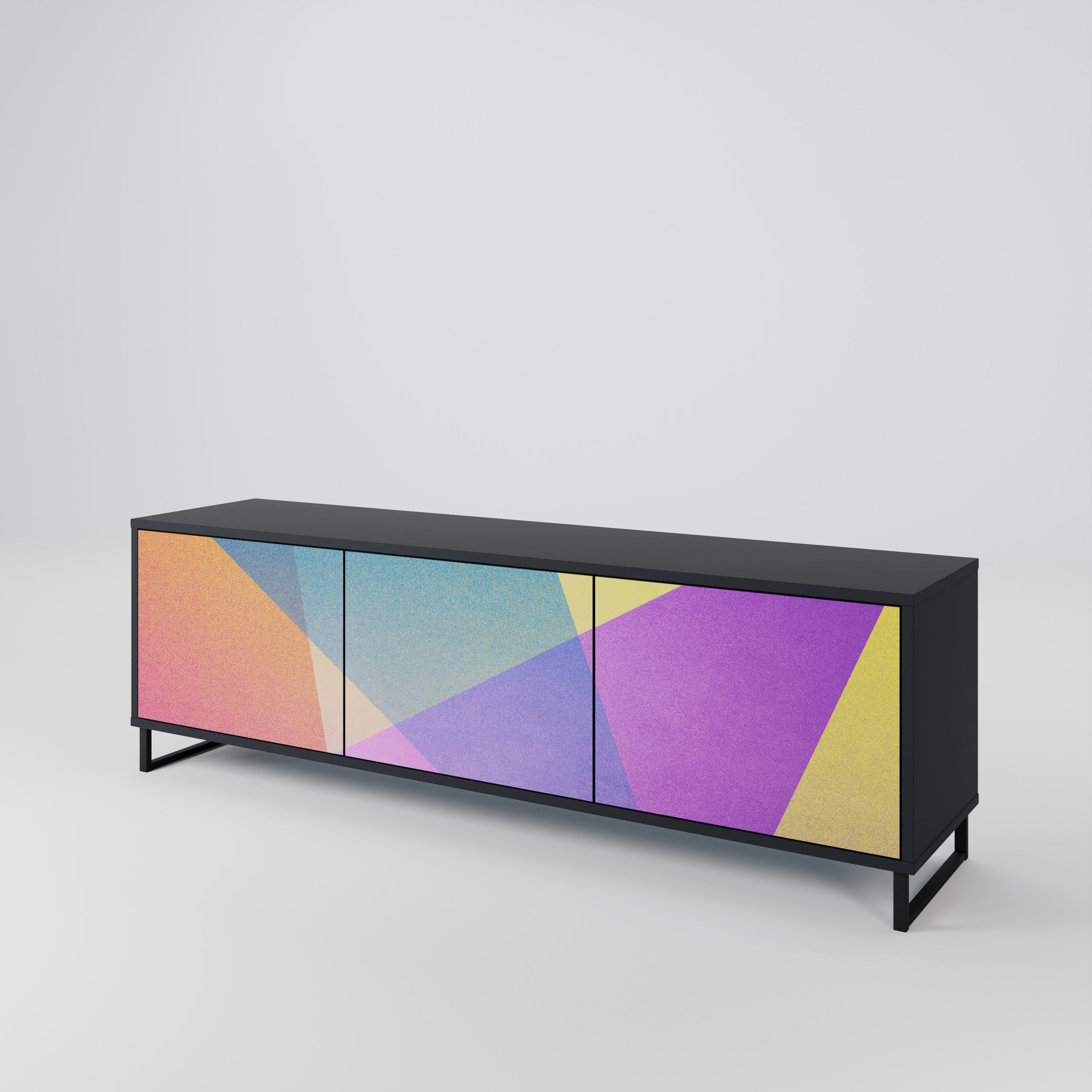 BRIGHT GEOMETRY TV-bänk med 3 dörrar