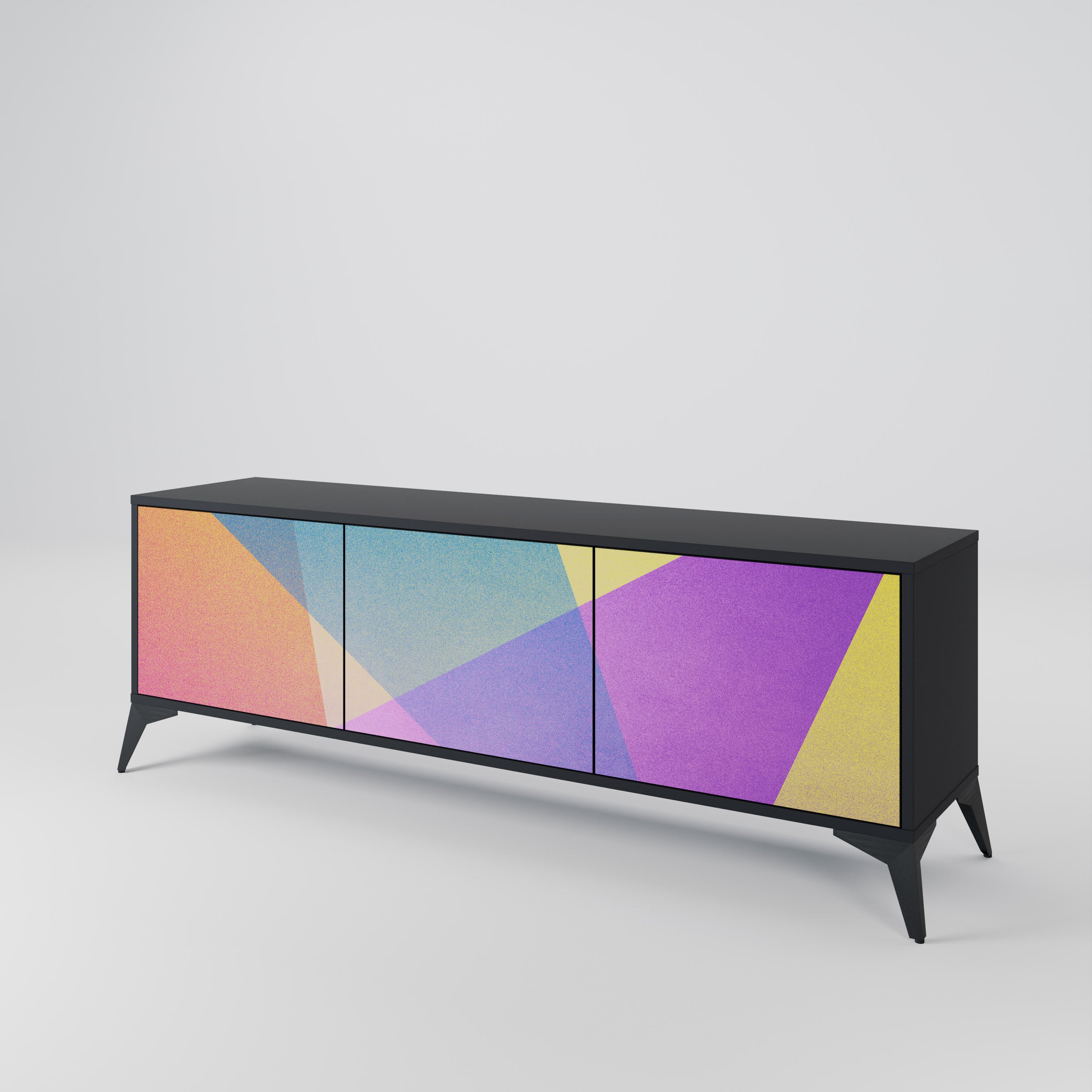 BRIGHT GEOMETRY TV-bänk med 3 dörrar