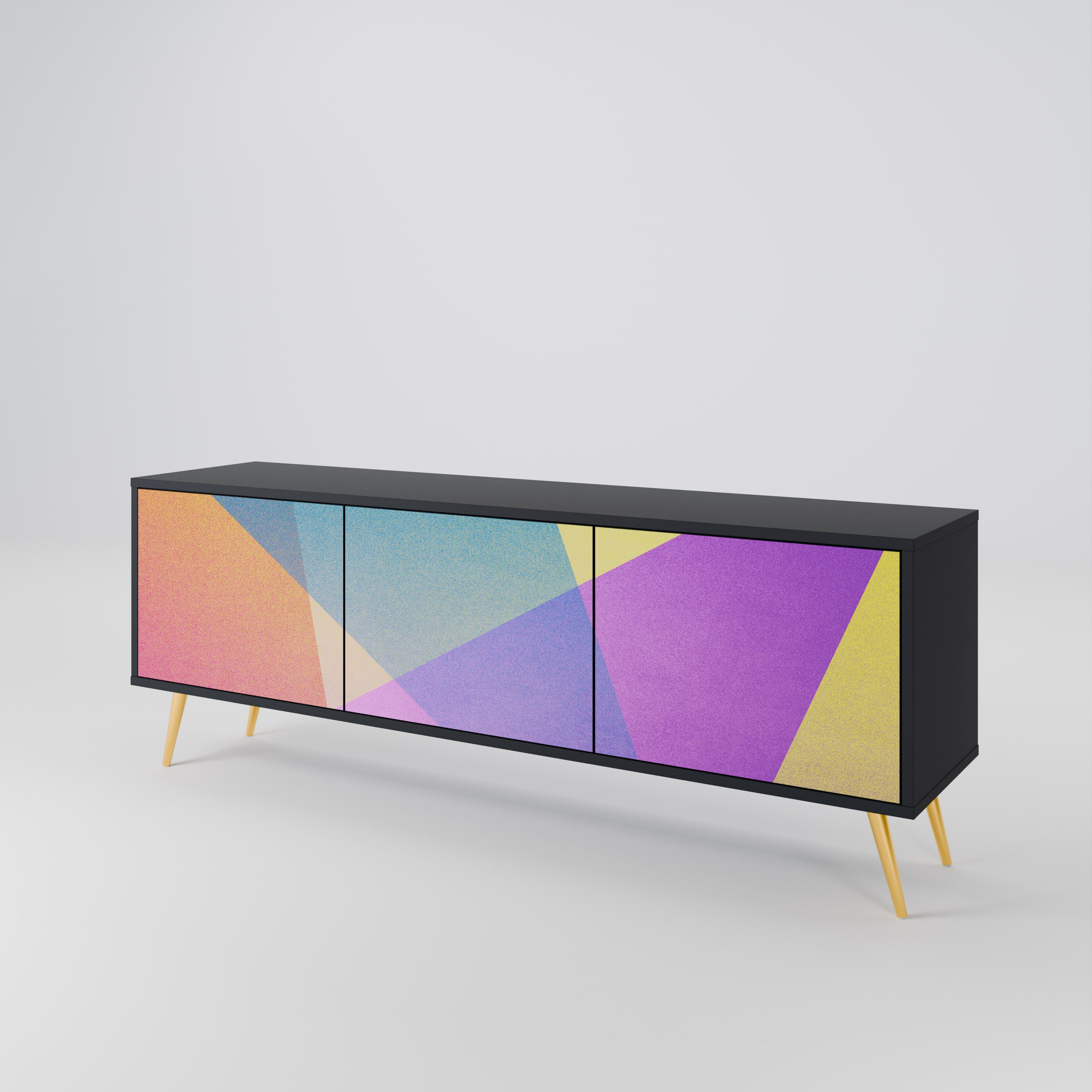 BRIGHT GEOMETRY TV-bänk med 3 dörrar