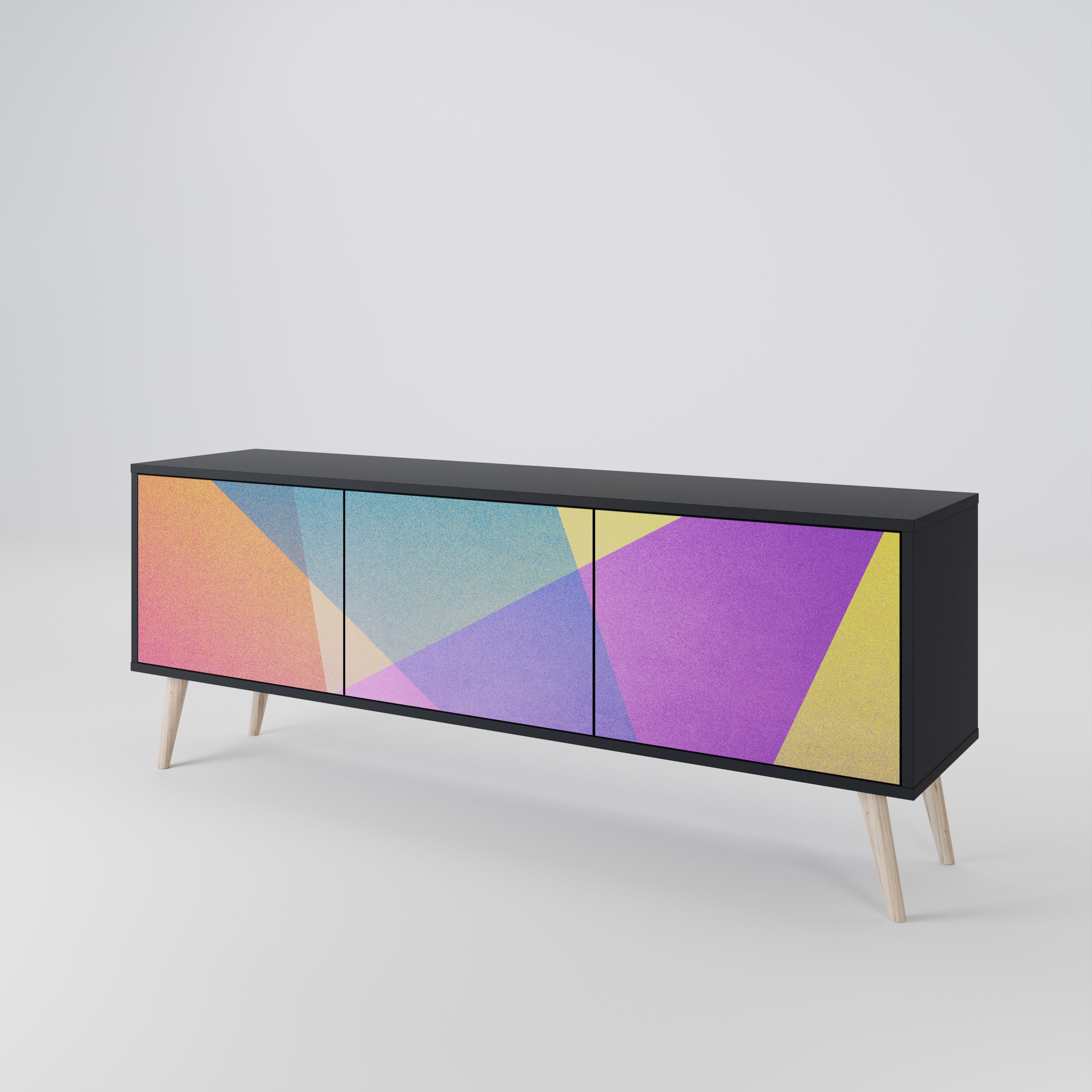 BRIGHT GEOMETRY TV-bänk med 3 dörrar