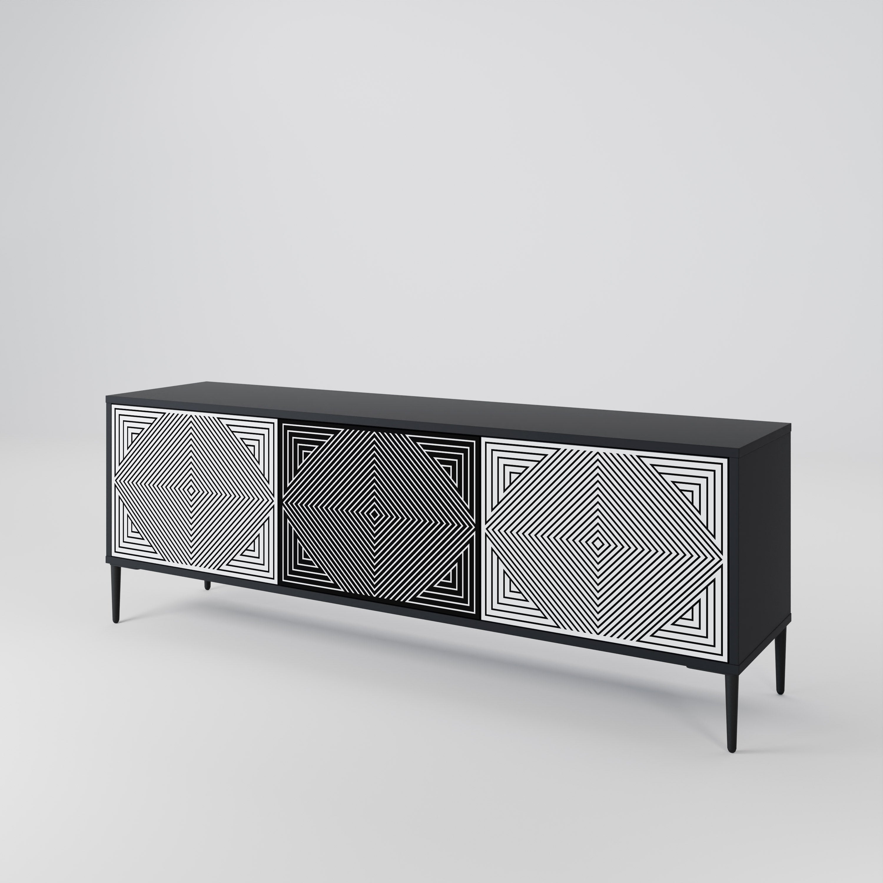 POLYGON ILLUSION TV-bänk med 3 dörrar