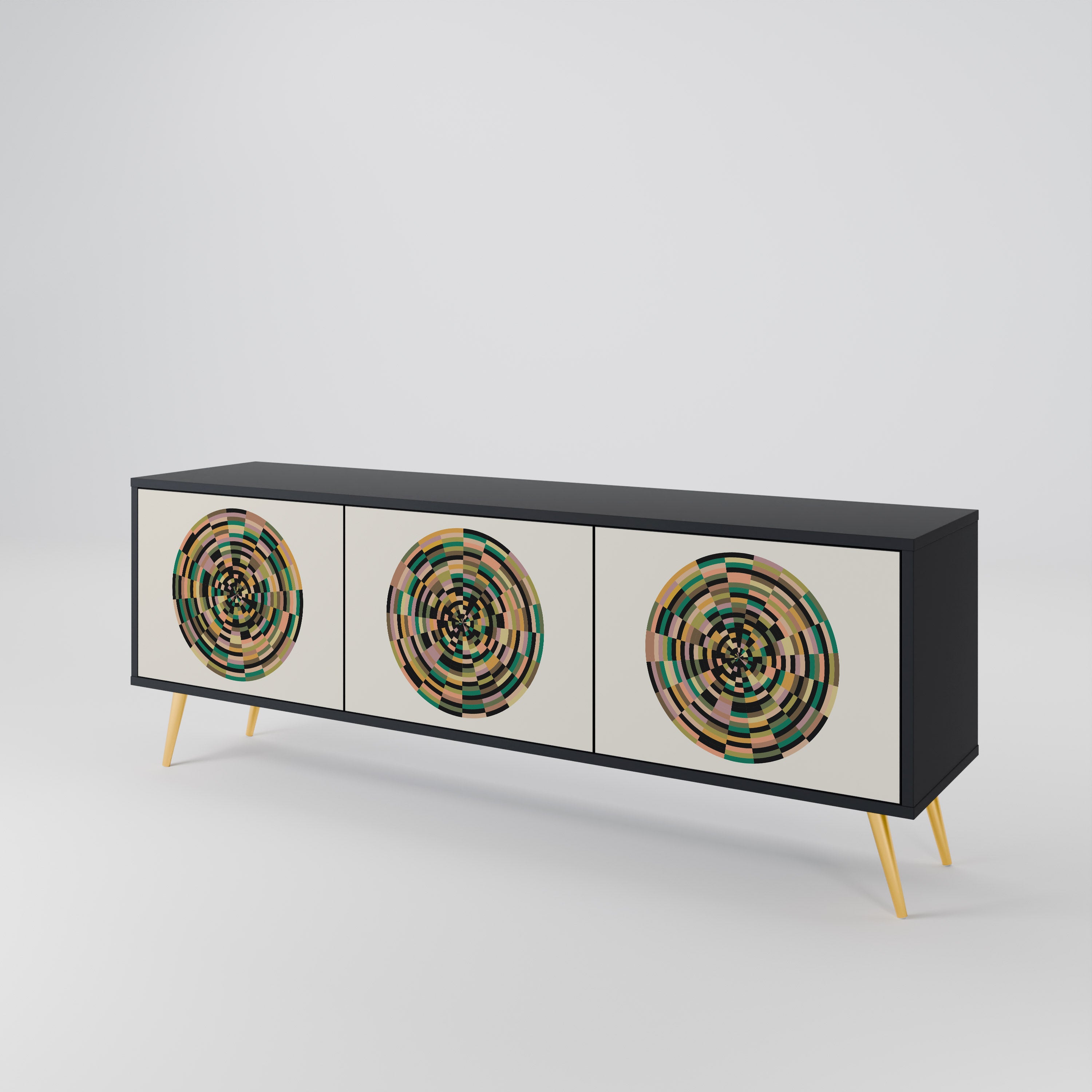GREEN CIRCLES TV-bänk med 3 dörrar