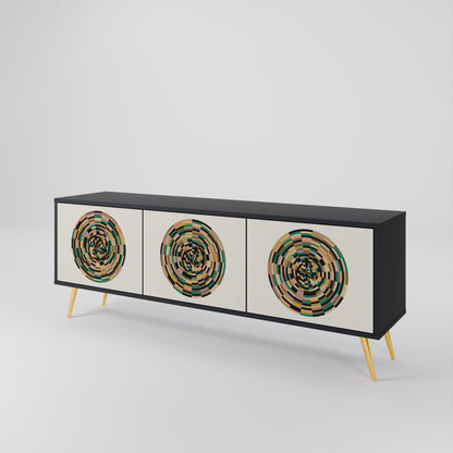 GREEN CIRCLES Mueble de TV de 3 Puertas