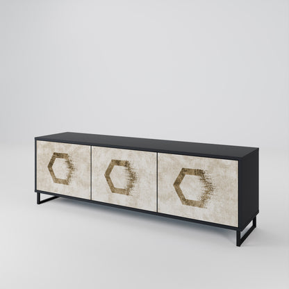HEXAGONAL SHAPES Mueble de TV de 3 Puertas