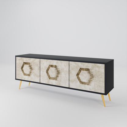 HEXAGONAL SHAPES Mueble de TV de 3 Puertas