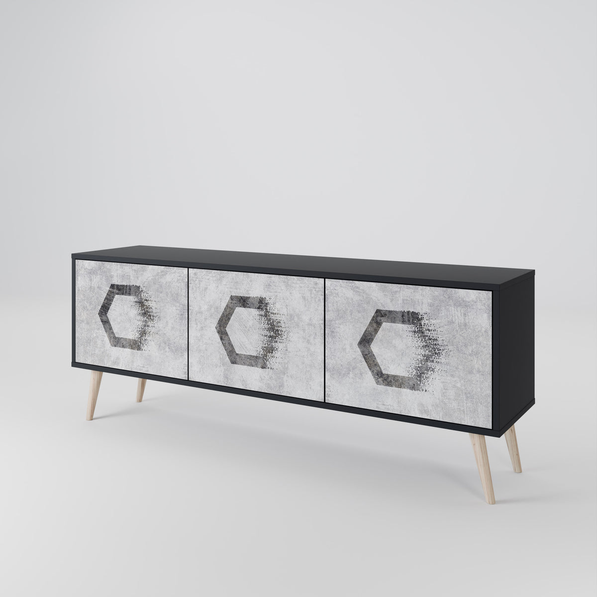 HEXAGONAL FIGURES 3-türiges TV-Lowboard