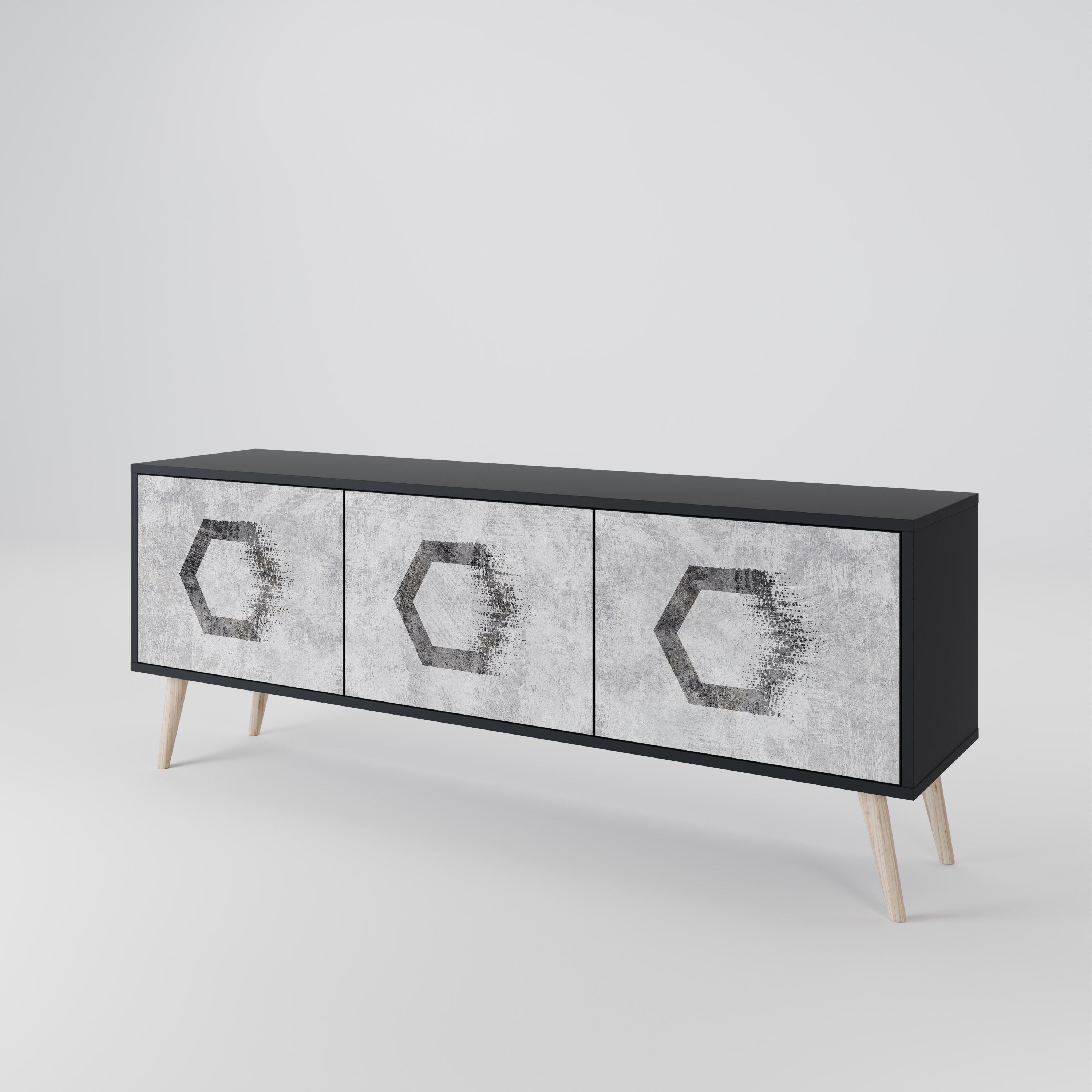HEXAGONAL FIGURES Móvel de TV de 3 Portas